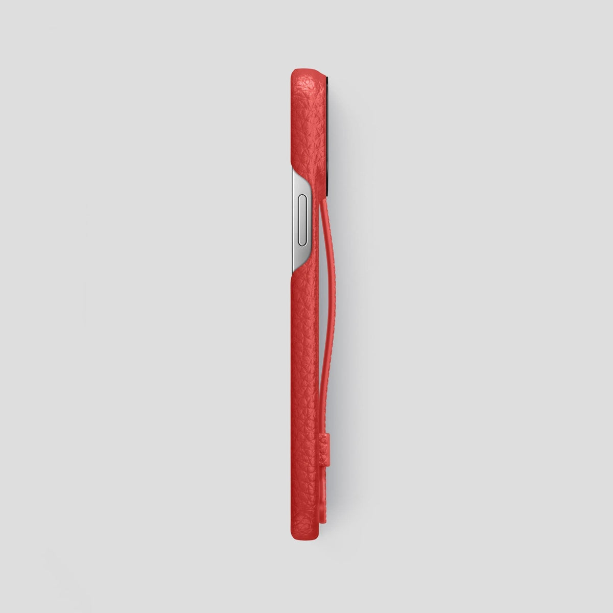 Red iPhone 13 Pro Max Strap Case Calf with Black Metal -3 | Red-Black