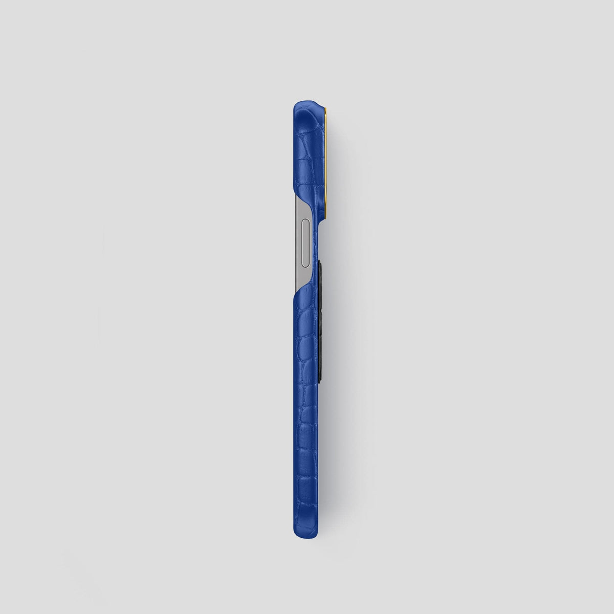 Royal Blue iPhone 13 Pro Classic Case Alligator with Gold Metal -3 | Royal-Blue-Gold
