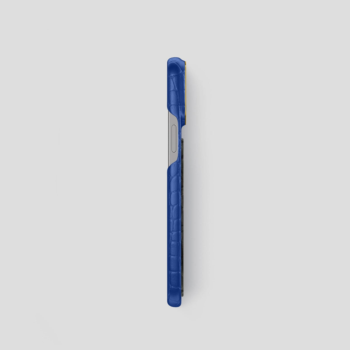 Royal Blue iPhone 13 Pro Classic Case Alligator with Gold Metal -3 | Royal-Blue-Gold