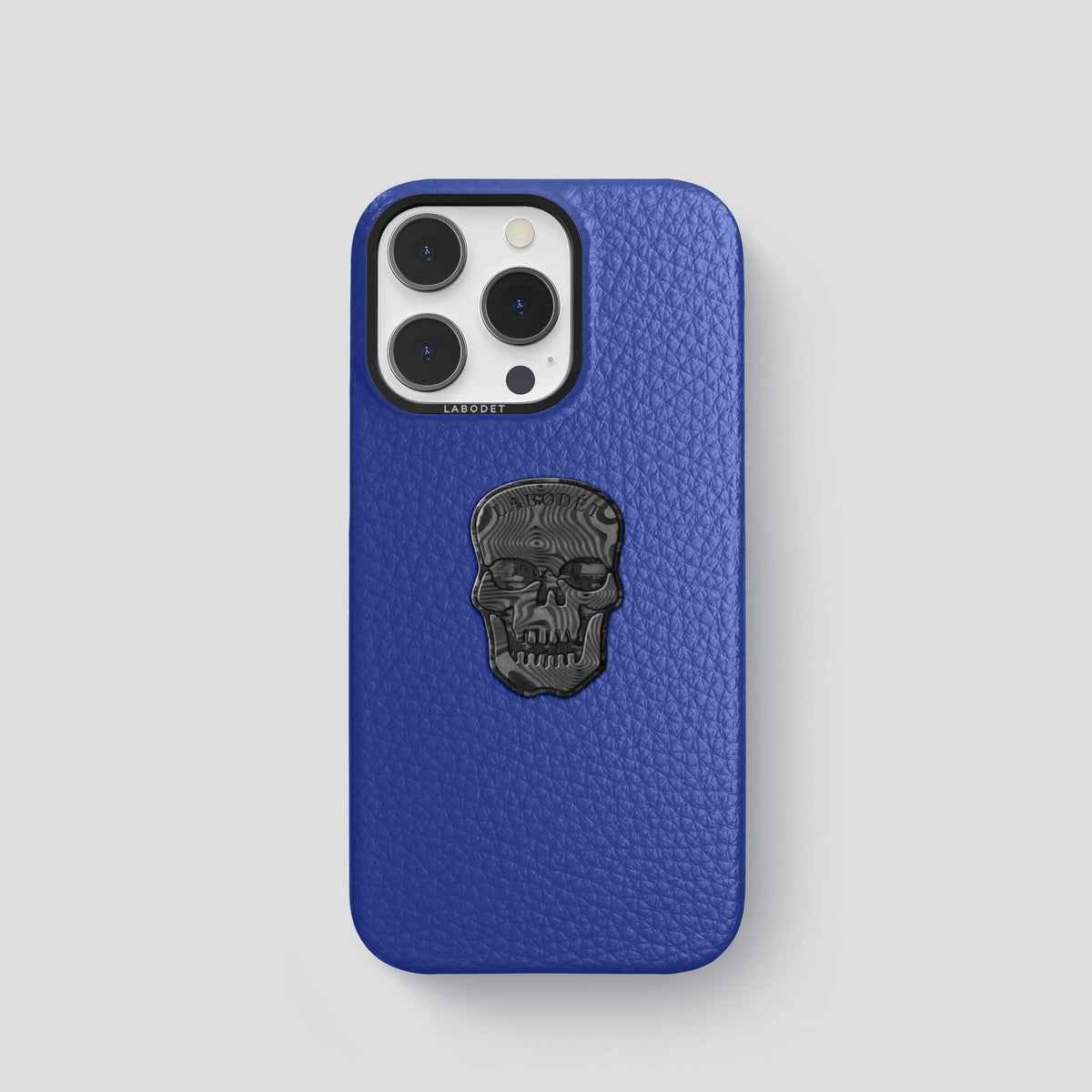 Royal Blue iPhone 13 Pro Classic Case Calf with Black Metal -1 | Royal-Blue-Black