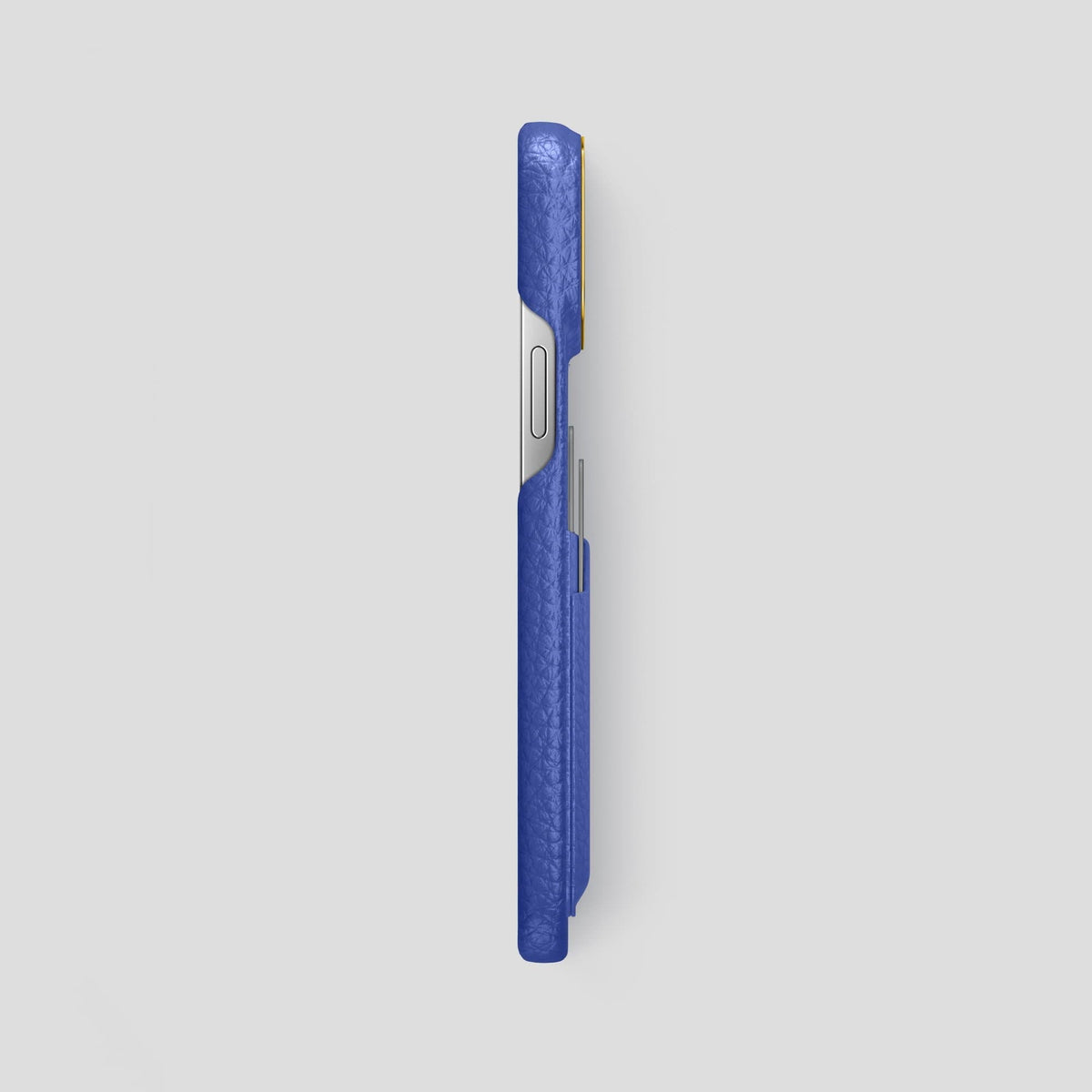 Royal Blue iPhone 13 Pro Max Card Case Calf with Gold Metal -3 | Royal-Blue-Gold