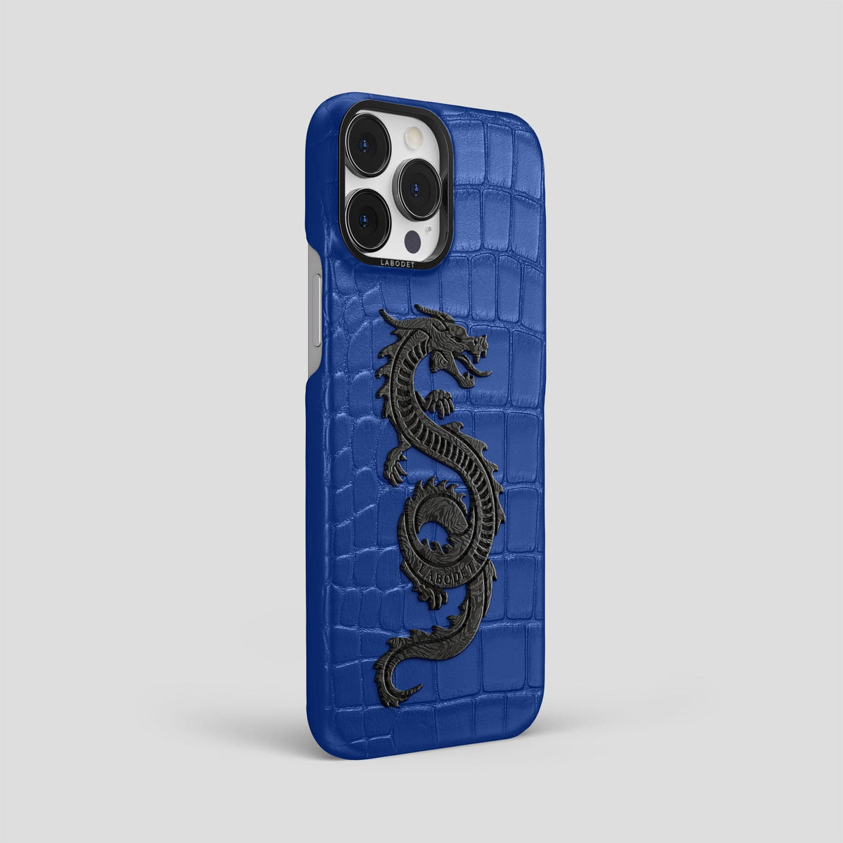 Royal Blue iPhone 13 Pro Max Classic Case Alligator with Black Metal -2 | Royal-Blue-Black