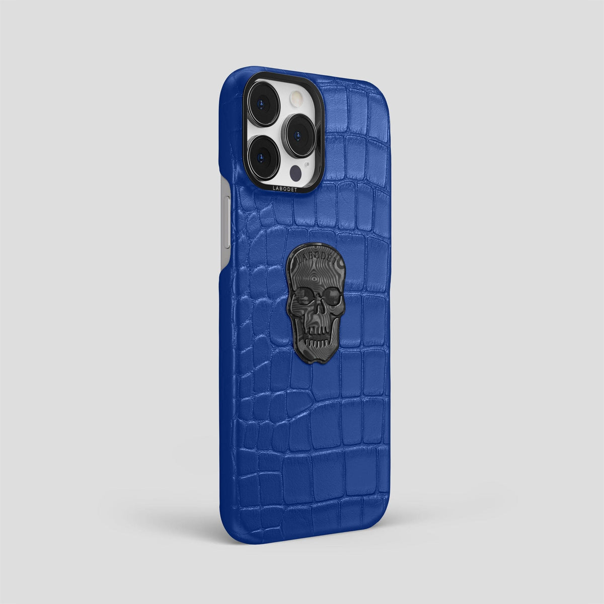 Royal Blue iPhone 13 Pro Max Classic Case Alligator with Black Metal -2 | Royal-Blue-Black