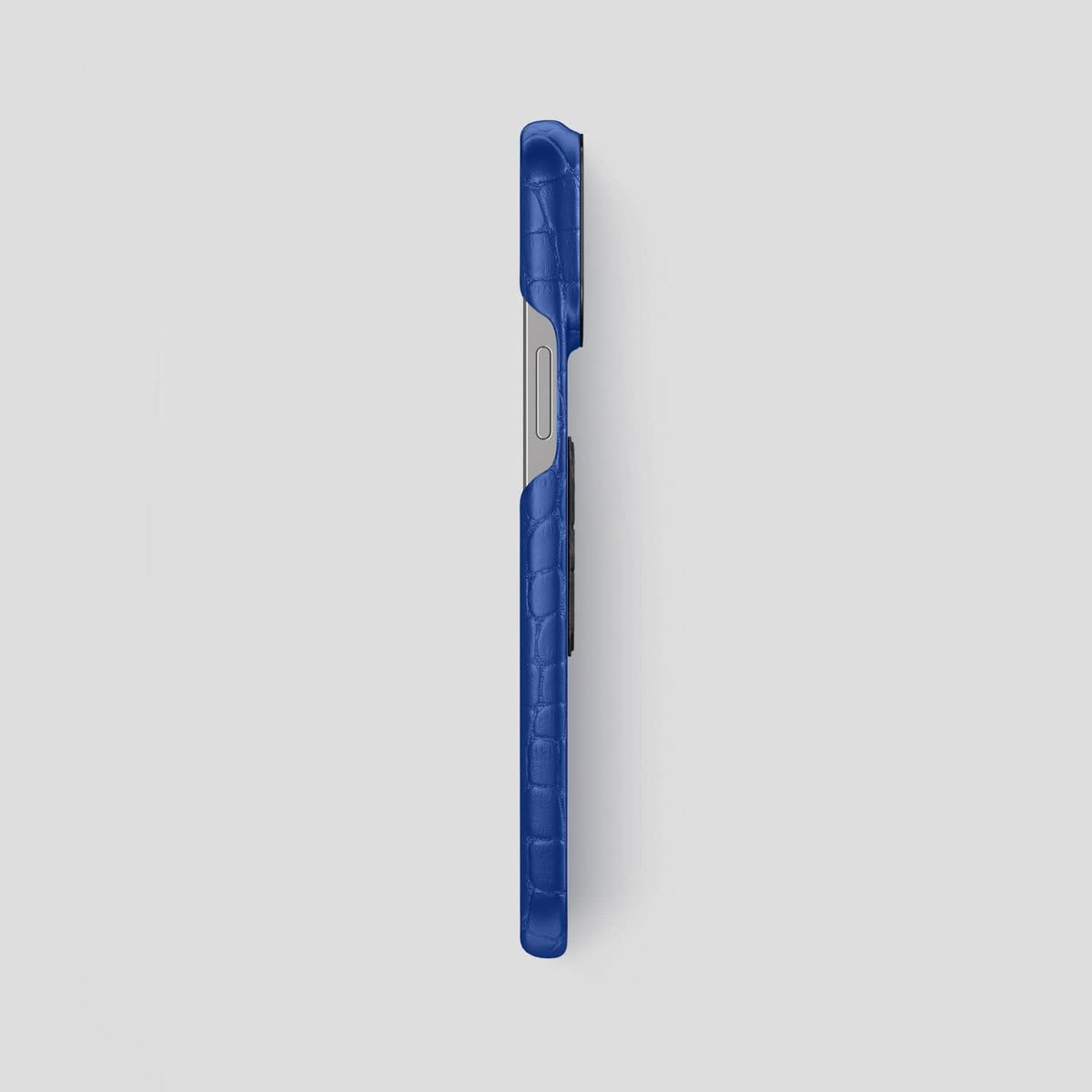 Royal Blue iPhone 13 Pro Max Classic Case Alligator with Black Metal -3 | Royal-Blue-Black