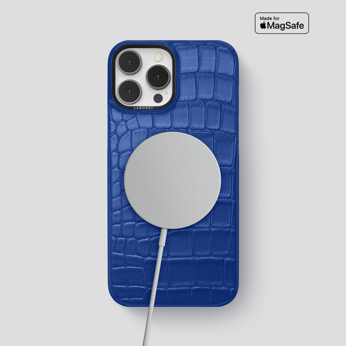Royal Blue iPhone 13 Pro Max Classic Case Alligator with Black Metal -4 | Royal-Blue-Black