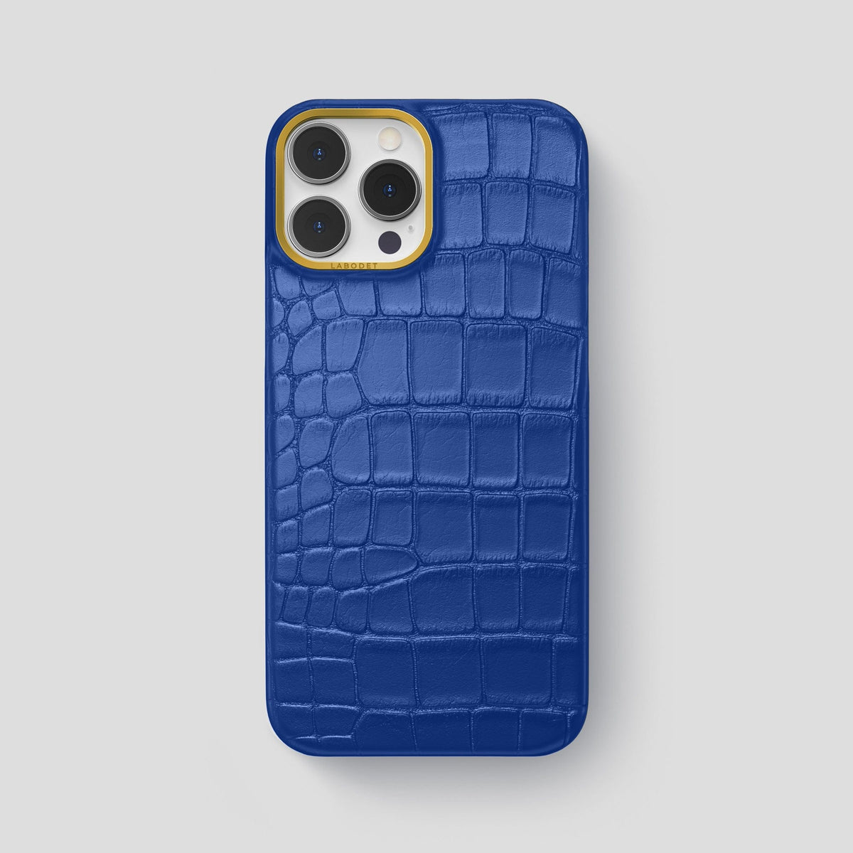 Royal Blue iPhone 13 Pro Max Classic Case Alligator with Gold Metal -1 | Royal-Blue-Gold
