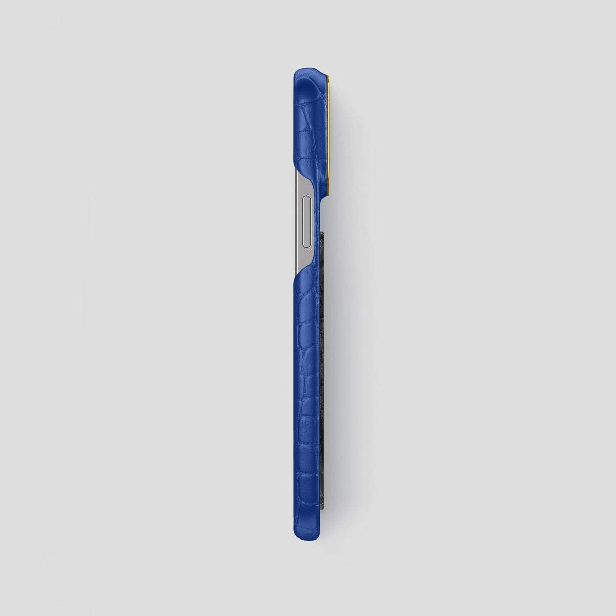 Royal Blue iPhone 13 Pro Max Classic Case Alligator with Gold Metal -3 | Royal-Blue-Gold