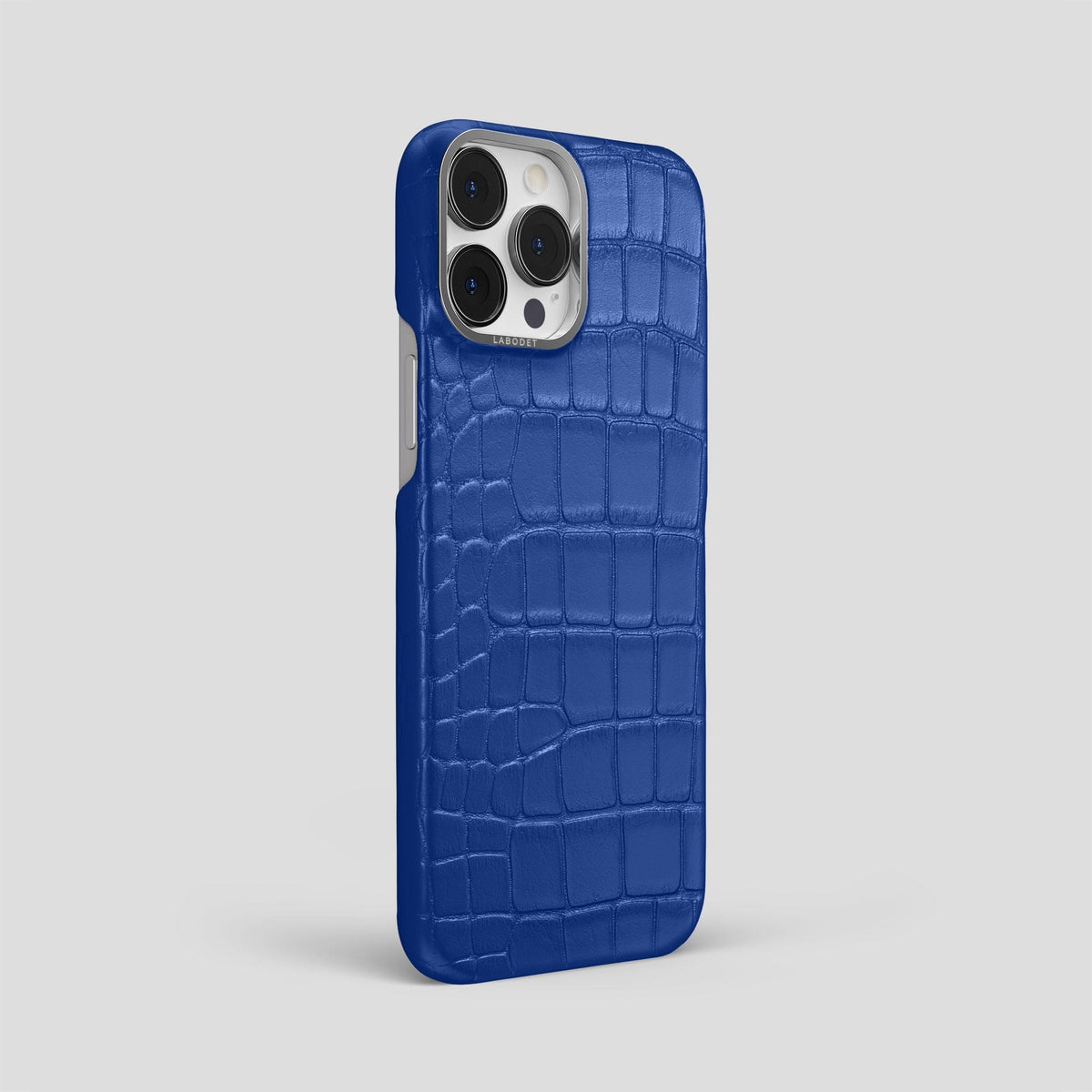 Royal Blue iPhone 13 Pro Max Classic Case Alligator with Steel Metal -2 | Royal-Blue-Steel