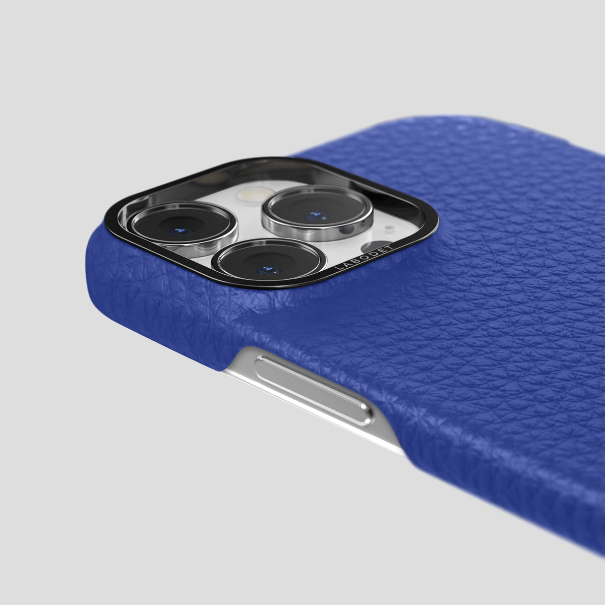 Royal Blue iPhone 13 Pro Max Classic Case Calf with Black Metal -6 | Royal-Blue-Black