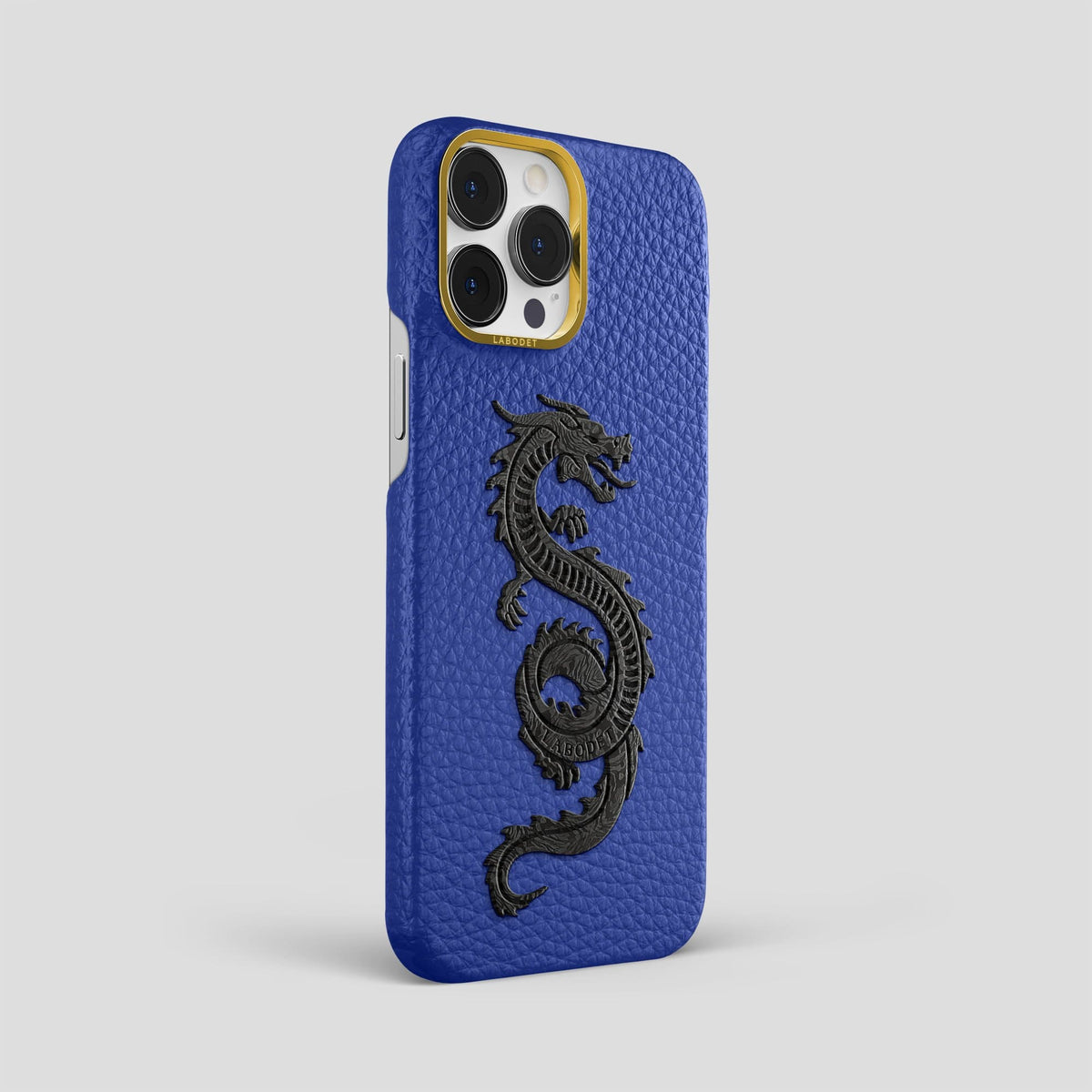 Royal Blue iPhone 13 Pro Max Classic Case Calf with Gold Metal -2 | Royal-Blue-Gold