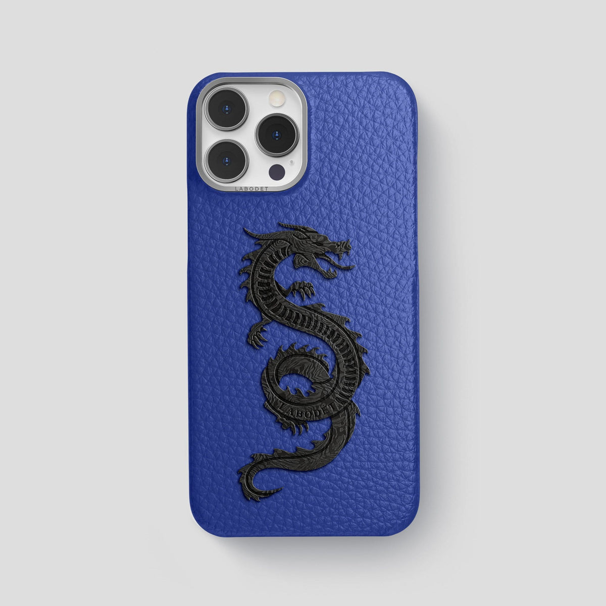 Royal Blue iPhone 13 Pro Max Classic Case Calf with Steel Metal -1 | Royal-Blue-Steel