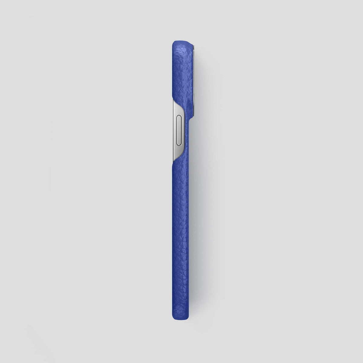Royal Blue iPhone 13 Pro Max Classic Case Calf with Steel Metal -3 | Royal-Blue-Steel