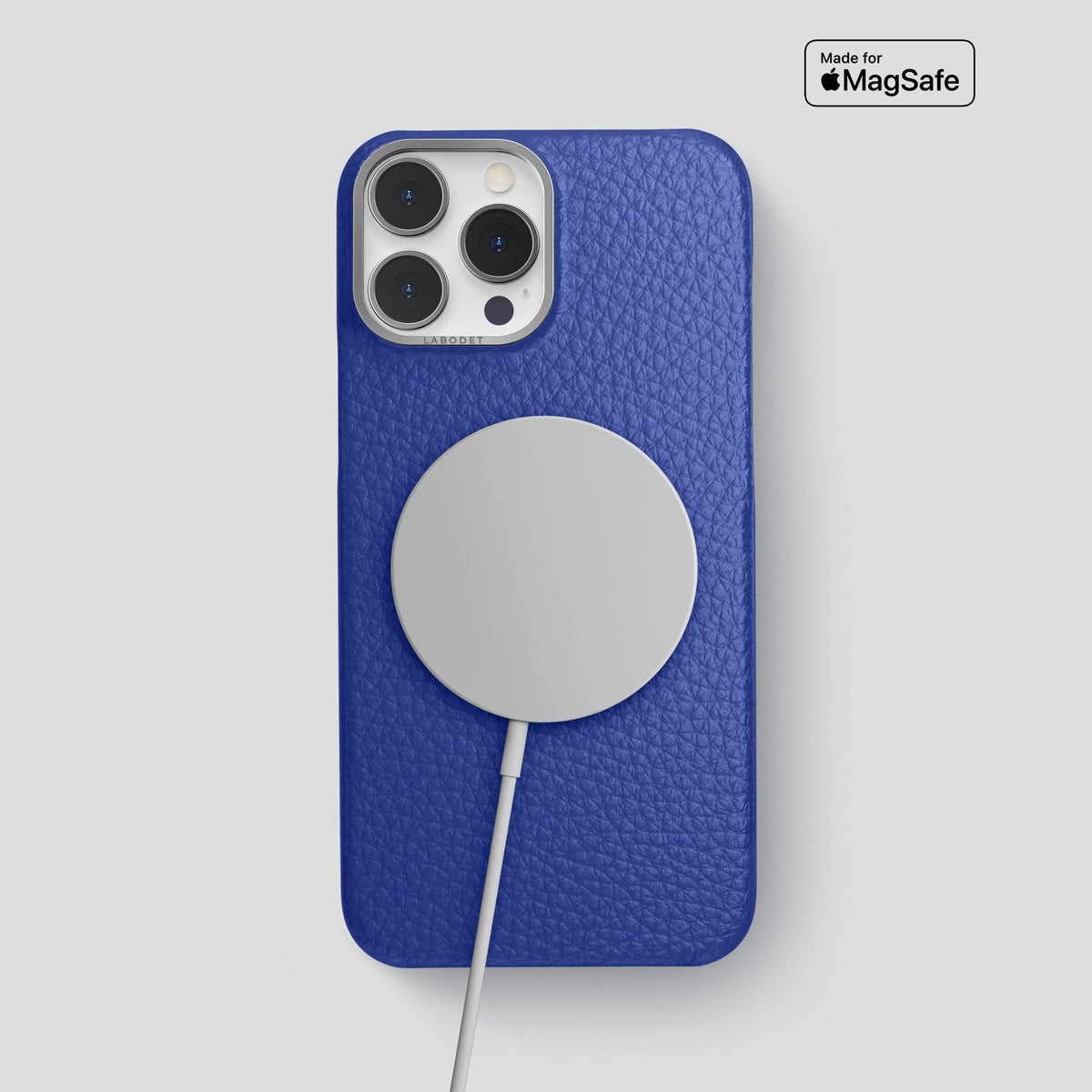 Royal Blue iPhone 13 Pro Max Classic Case Calf with Steel Metal -5 | Royal-Blue-Steel