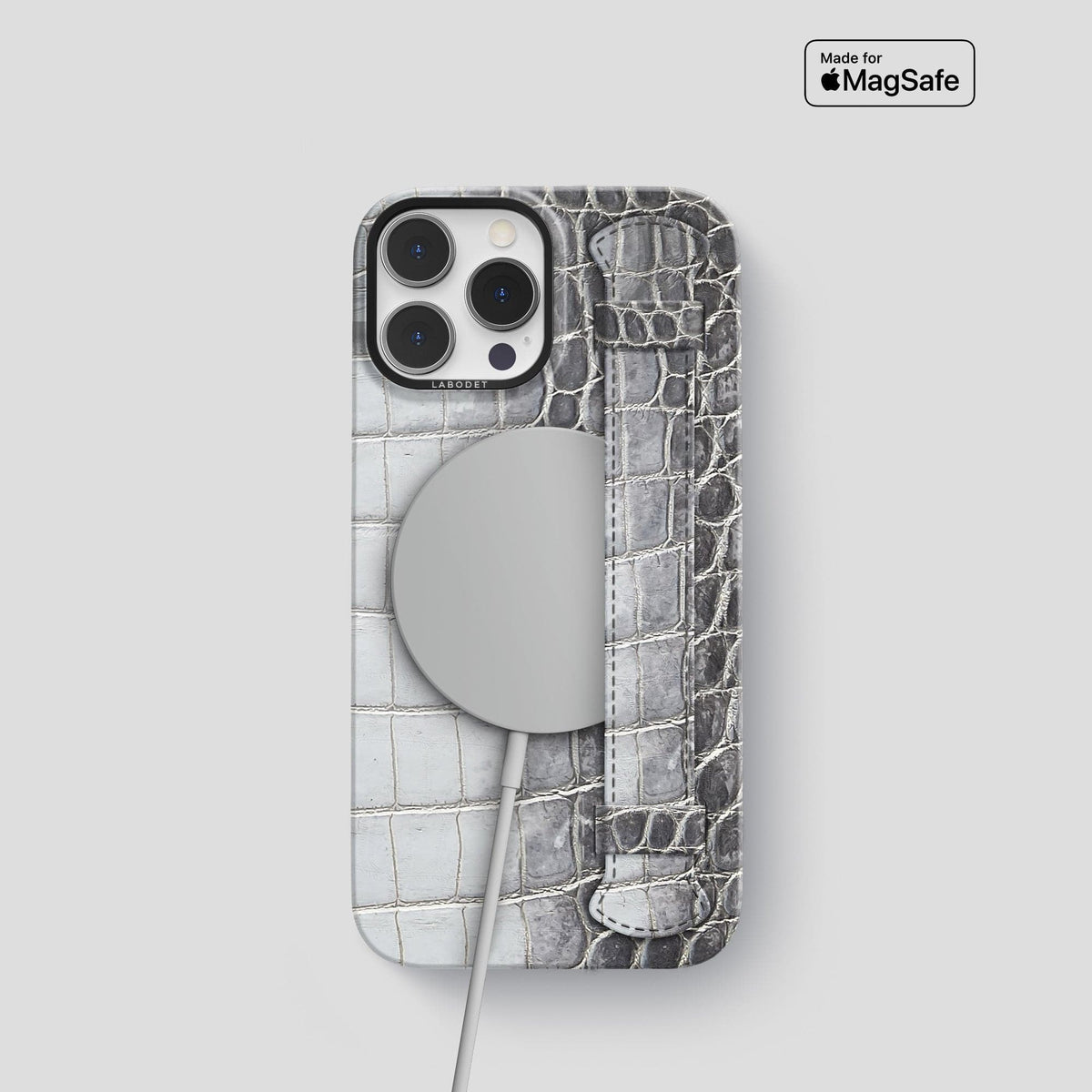 Silver iPhone 13 Pro Himalaya Strap Case with Black Metal -5 | Silver-Black
