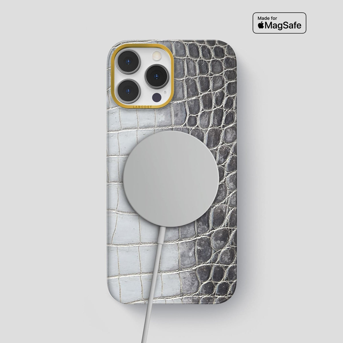 Silver iPhone 13 Pro Max Himalaya Classic Case with Gold Metal -4 | Silver-Gold