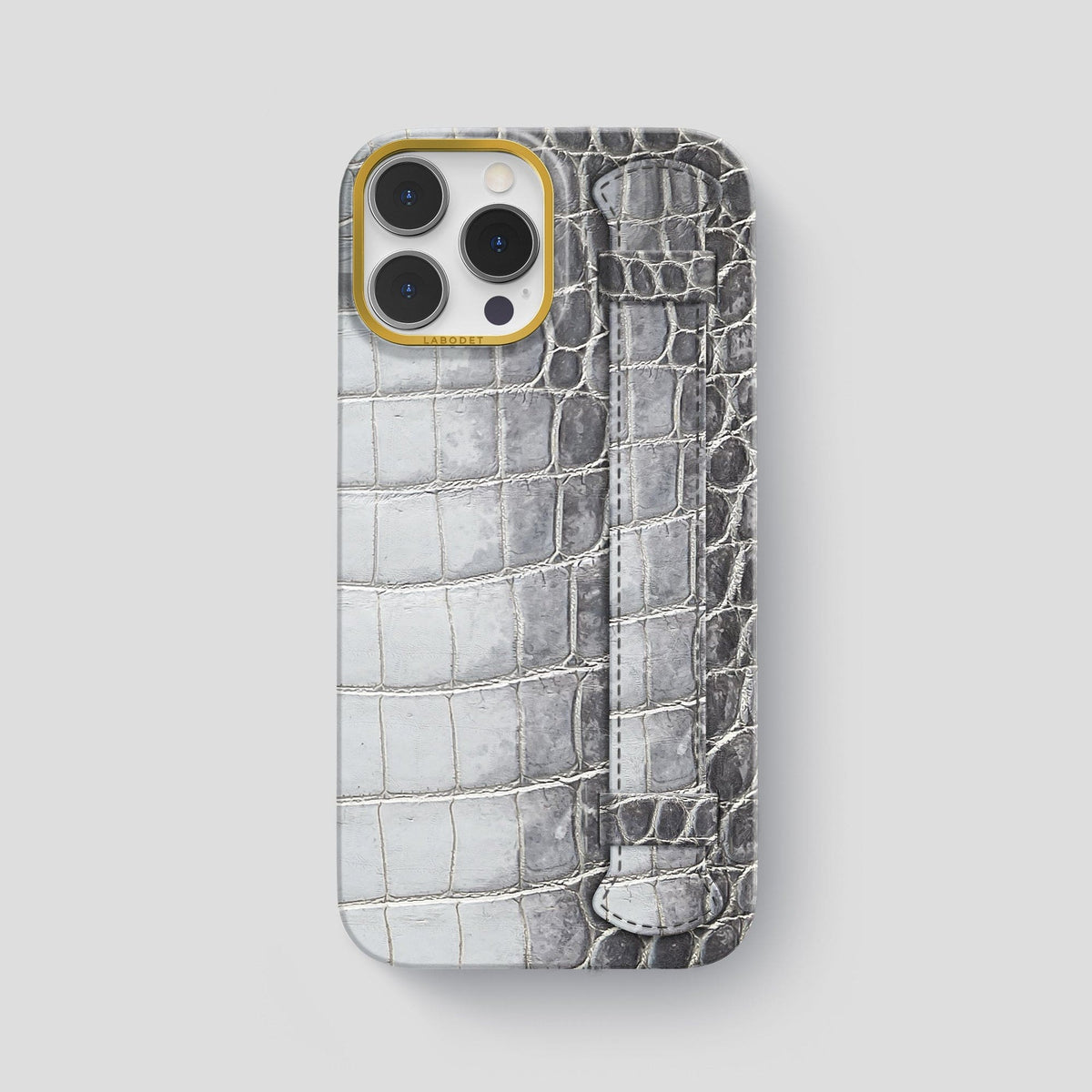 Silver iPhone 13 Pro Max Himalaya Strap Case with Gold Metal -1 | Silver-Gold