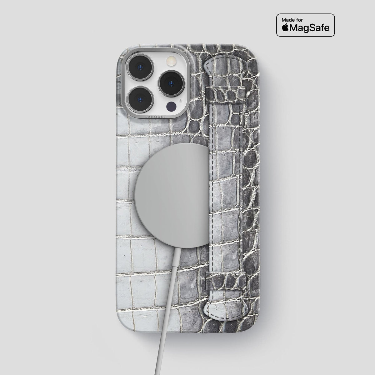 Silver iPhone 13 Pro Max Himalaya Strap Case with Steel Metal -5 | Silver-Steel