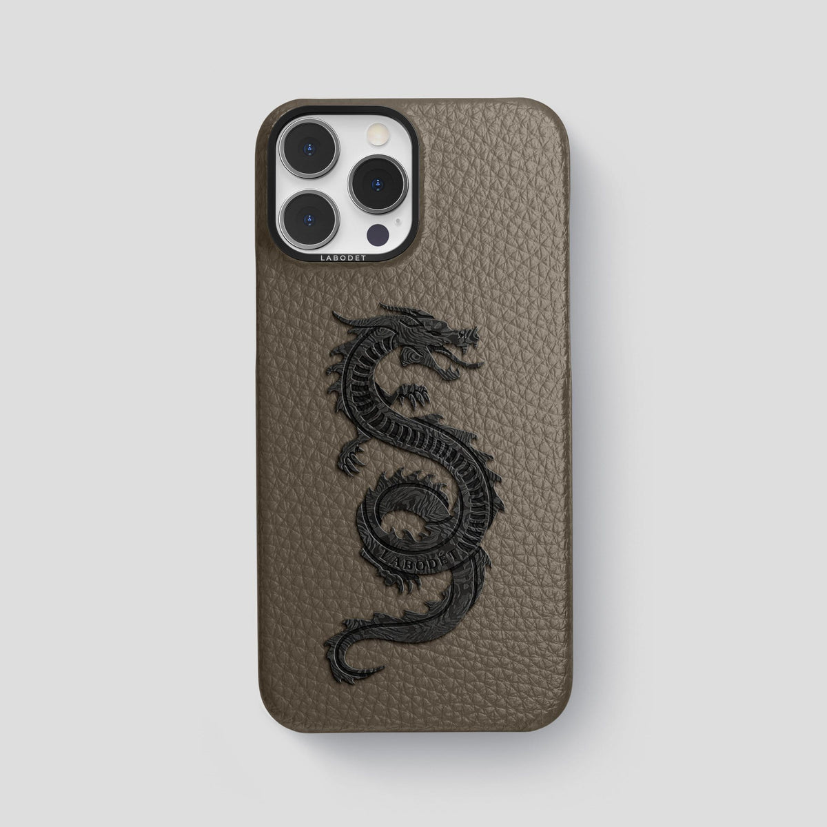 Taupe iPhone 13 Pro Max Classic Case Calf with Black Metal -1 | Taupe-Black