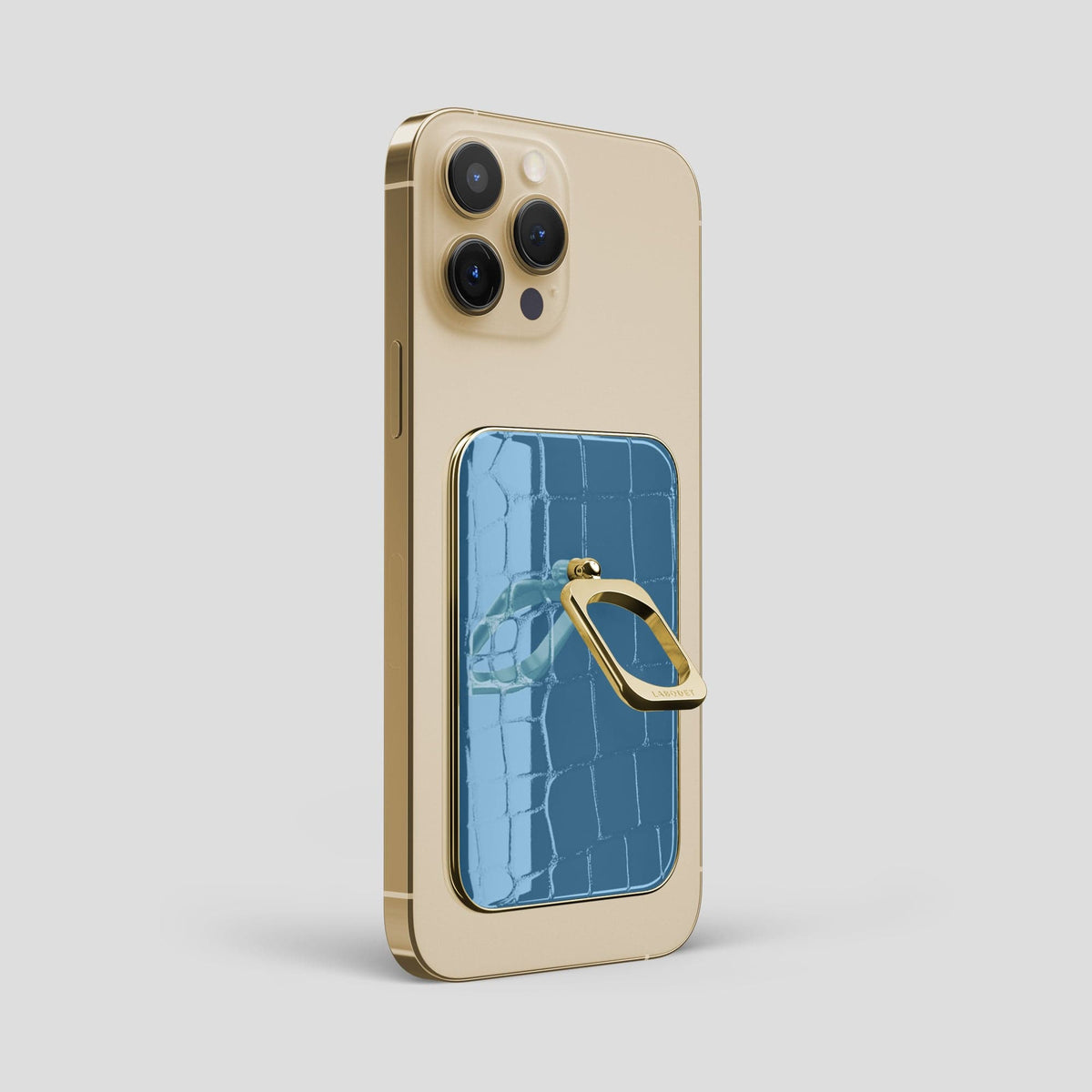 Turquoise-Blue MagSafe Ring iPhone 13 Pro Max with Gold Metal -1 | Turquoise-Blue-Gold