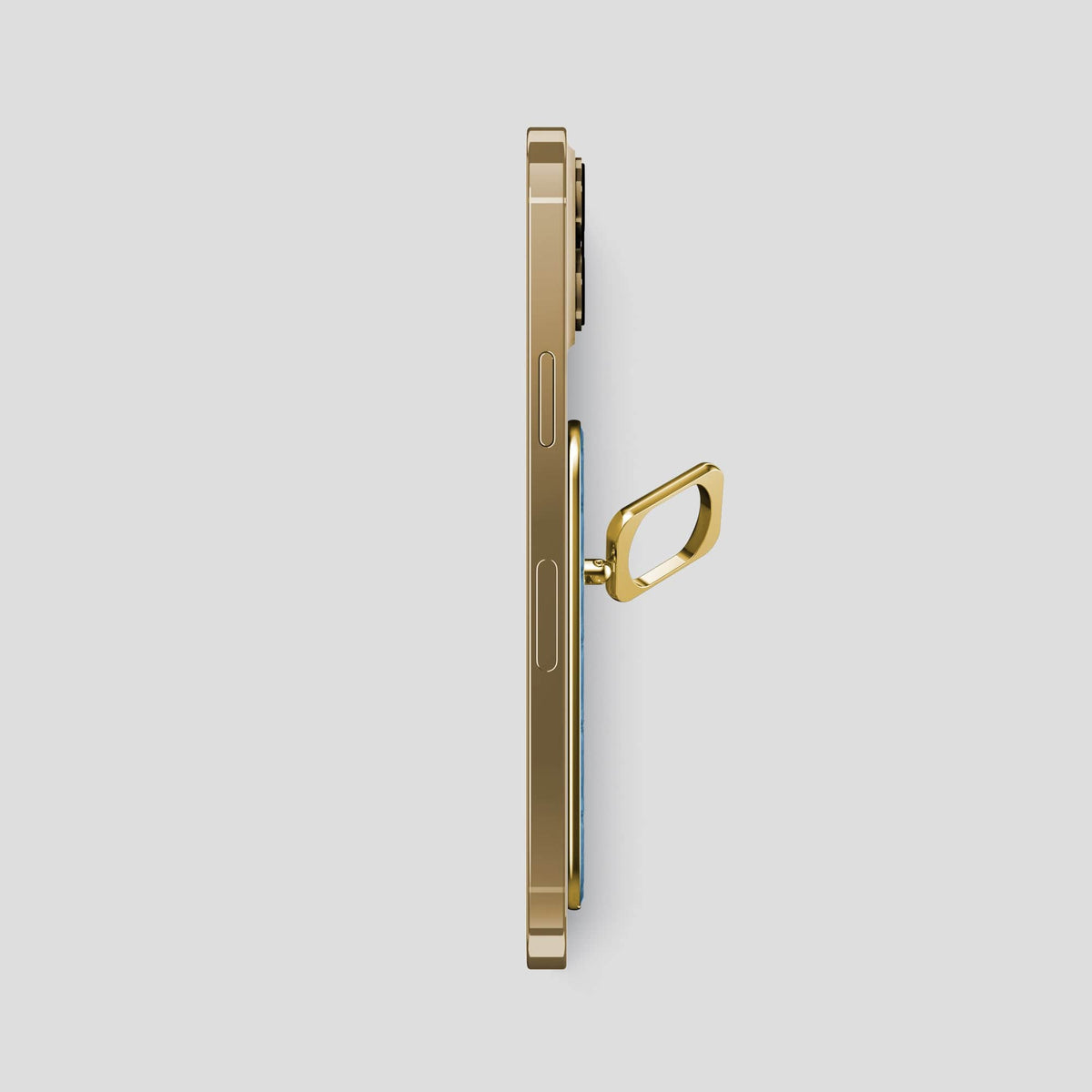 Turquoise-Blue MagSafe Ring iPhone 13 Pro Max with Gold Metal -3 | Turquoise-Blue-Gold