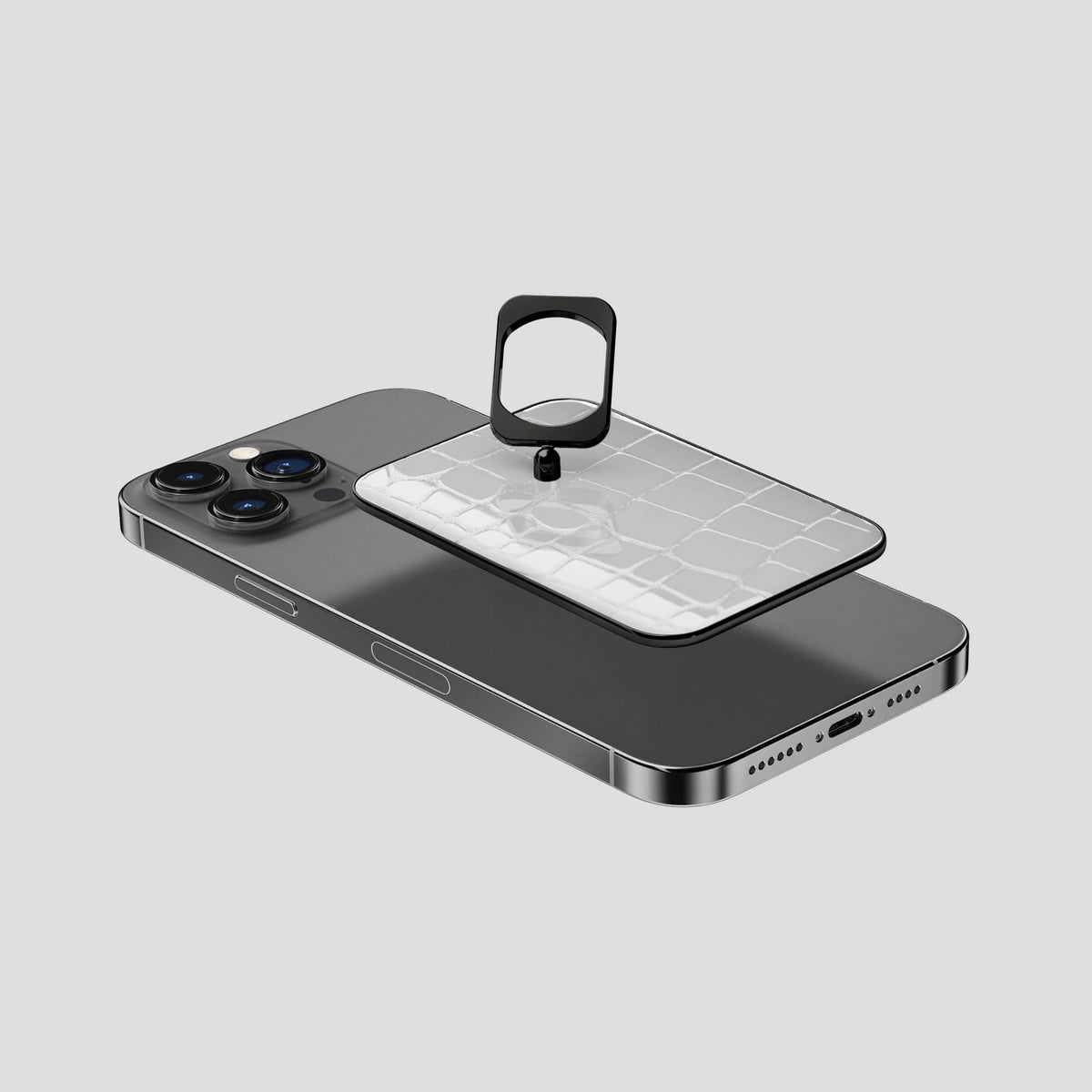 White MagSafe Ring iPhone 13 Pro Max with Black Metal -4 | White-Black