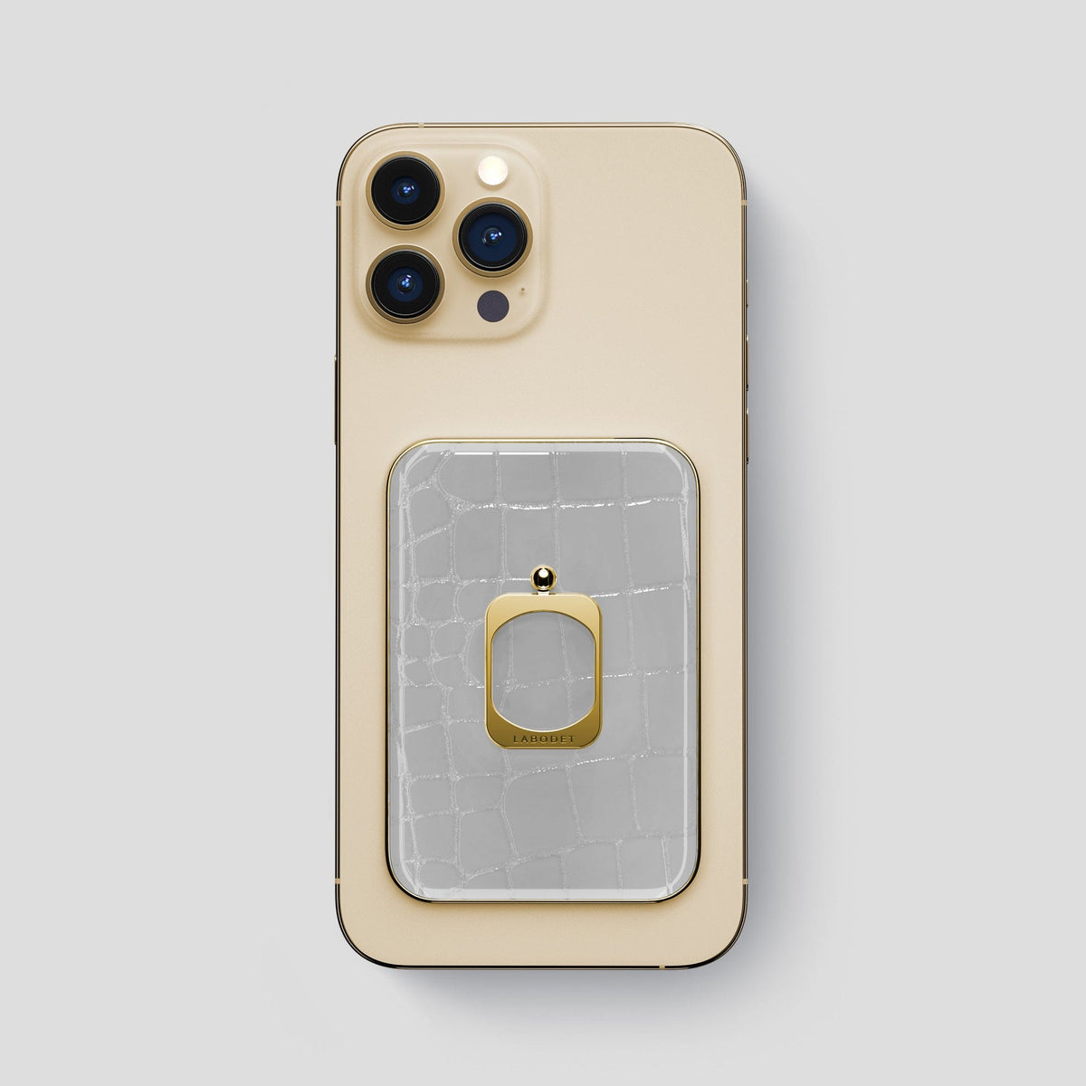 White MagSafe Ring iPhone 13 Pro Max with Gold Metal -2 | White-Gold