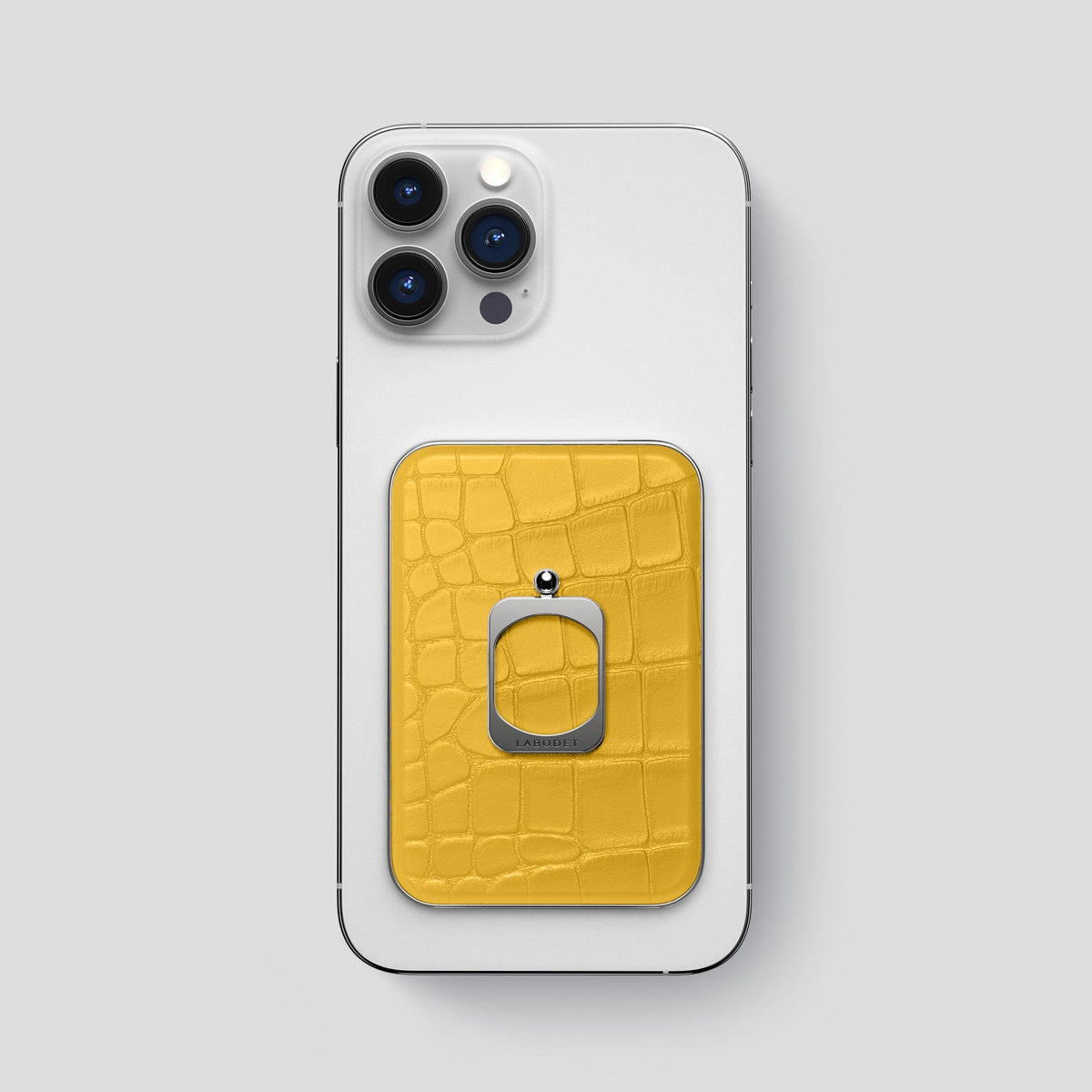Yellow MagSafe Ring iPhone 13 Pro Max Alligator with Steel Metal -1 | Yellow-Steel