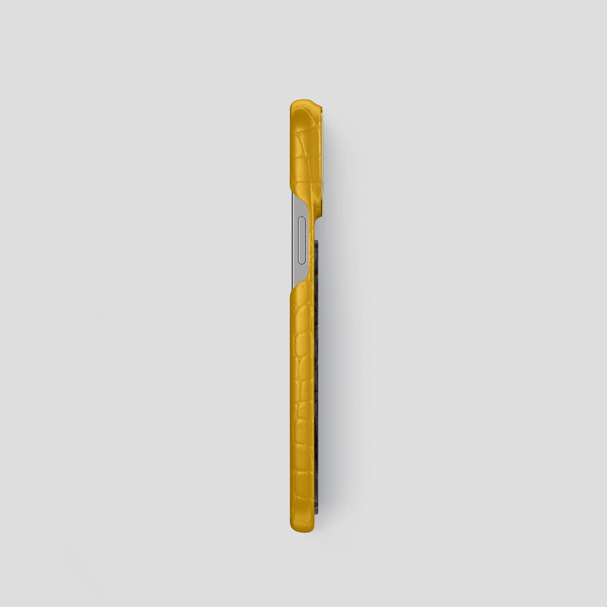 Yellow iPhone 13 Pro Classic Case Alligator with Gold Metal -3 | Yellow-Gold
