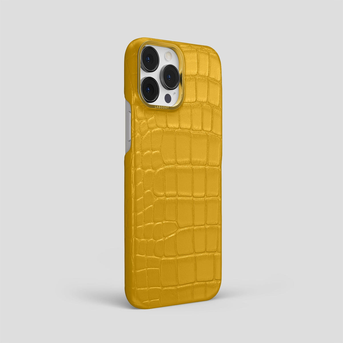 Yellow iPhone 13 Pro Max Classic Case Alligator with Gold Metal -2 | Yellow-Gold