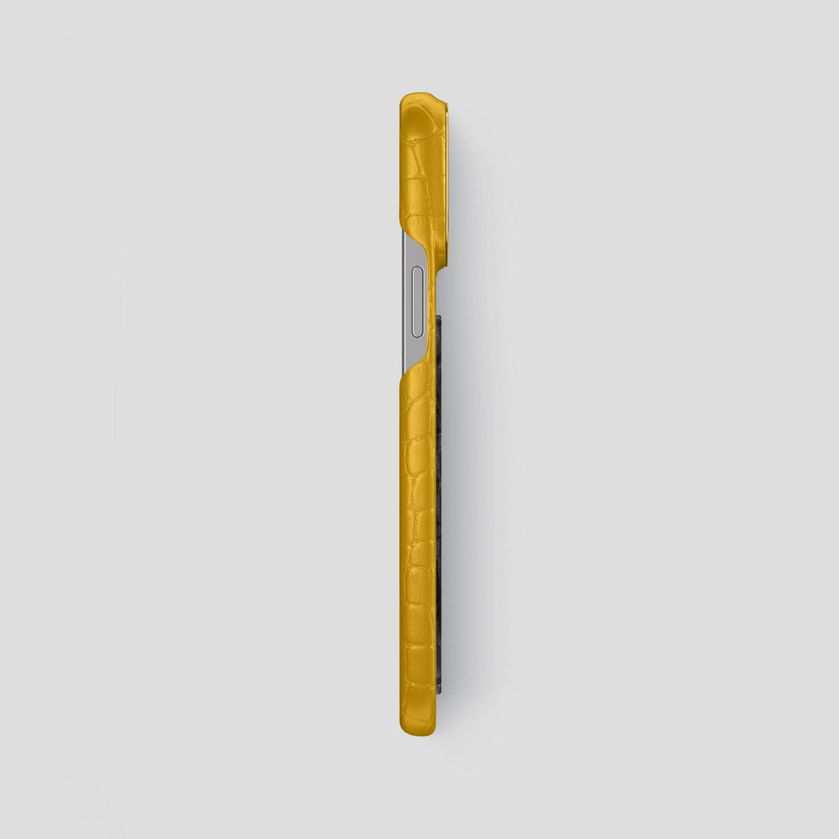 Yellow iPhone 13 Pro Max Classic Case Alligator with Gold Metal -3 | Yellow-Gold