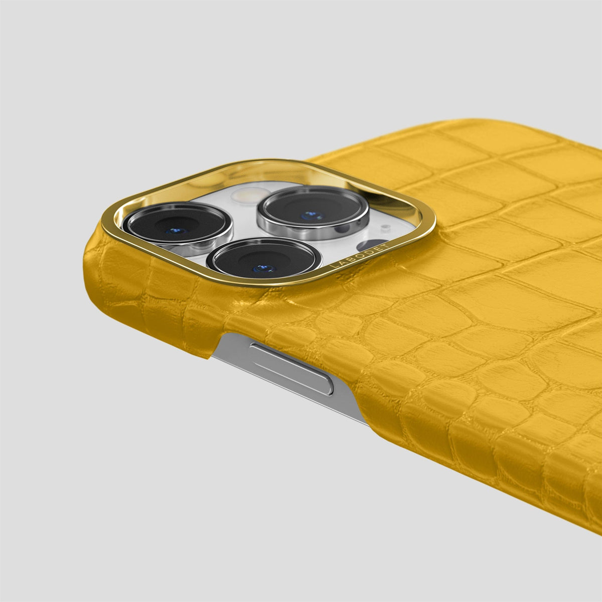 Yellow iPhone 13 Pro Max Classic Case Alligator with Gold Metal -5 | Yellow-Gold