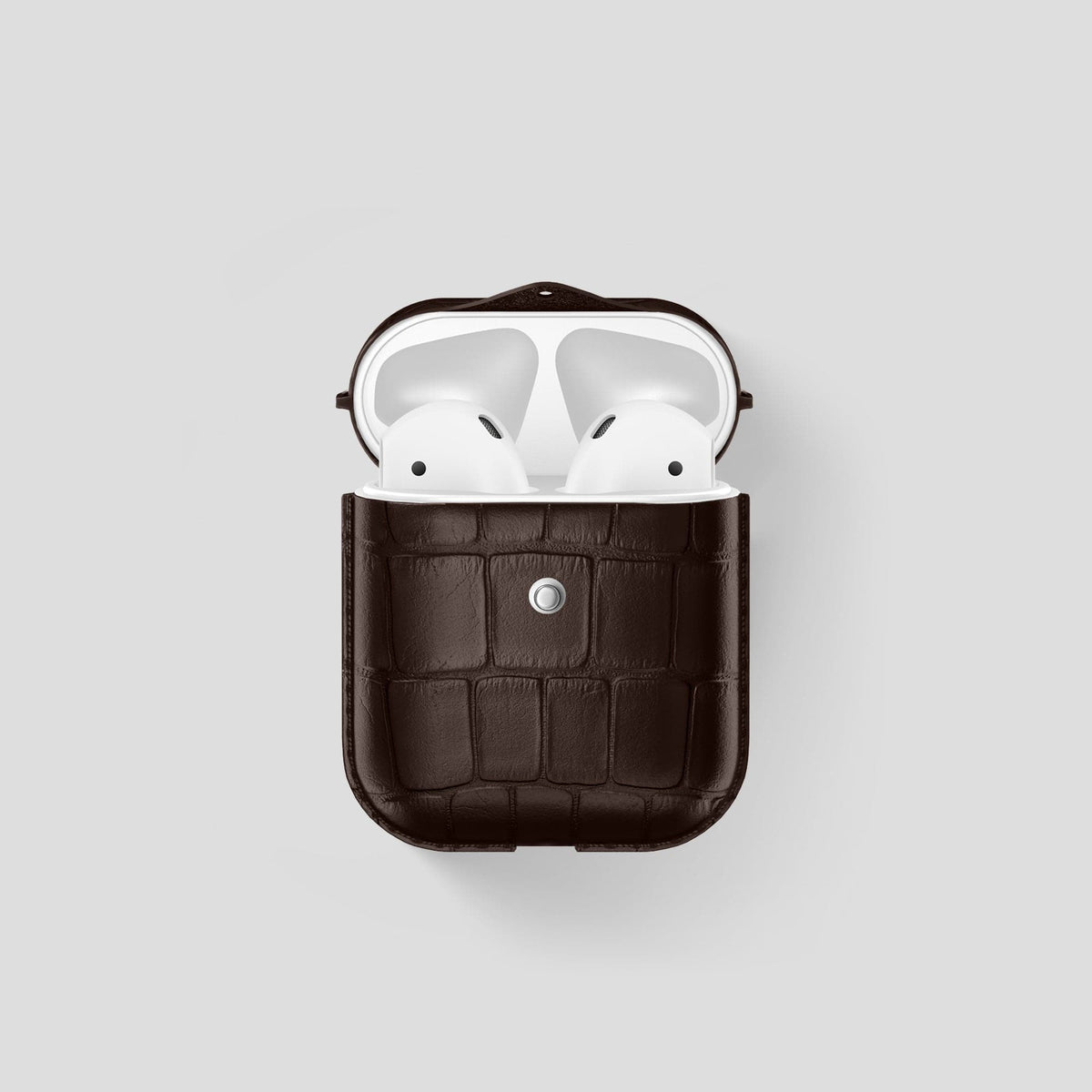Dark Brown AirPods Cover Alligator -1 | Dark-Brown