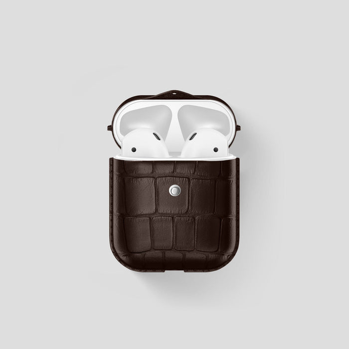 Dark Brown AirPods Cover Alligator -1 | Dark-Brown