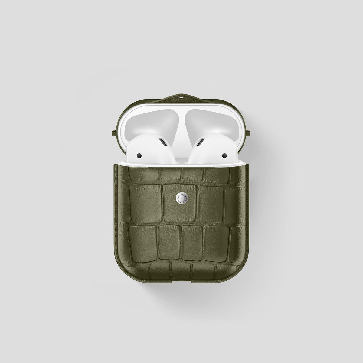 Kaki-Green AirPods Cover Alligator -1 | Kaki-Green