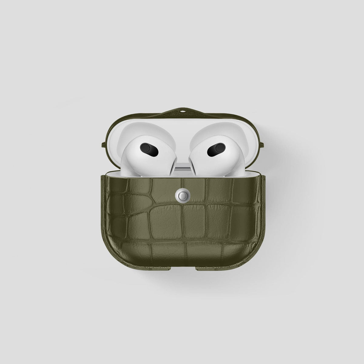 Kaki-Green AirPods 3 Cover Alligator -1 | Kaki-Green