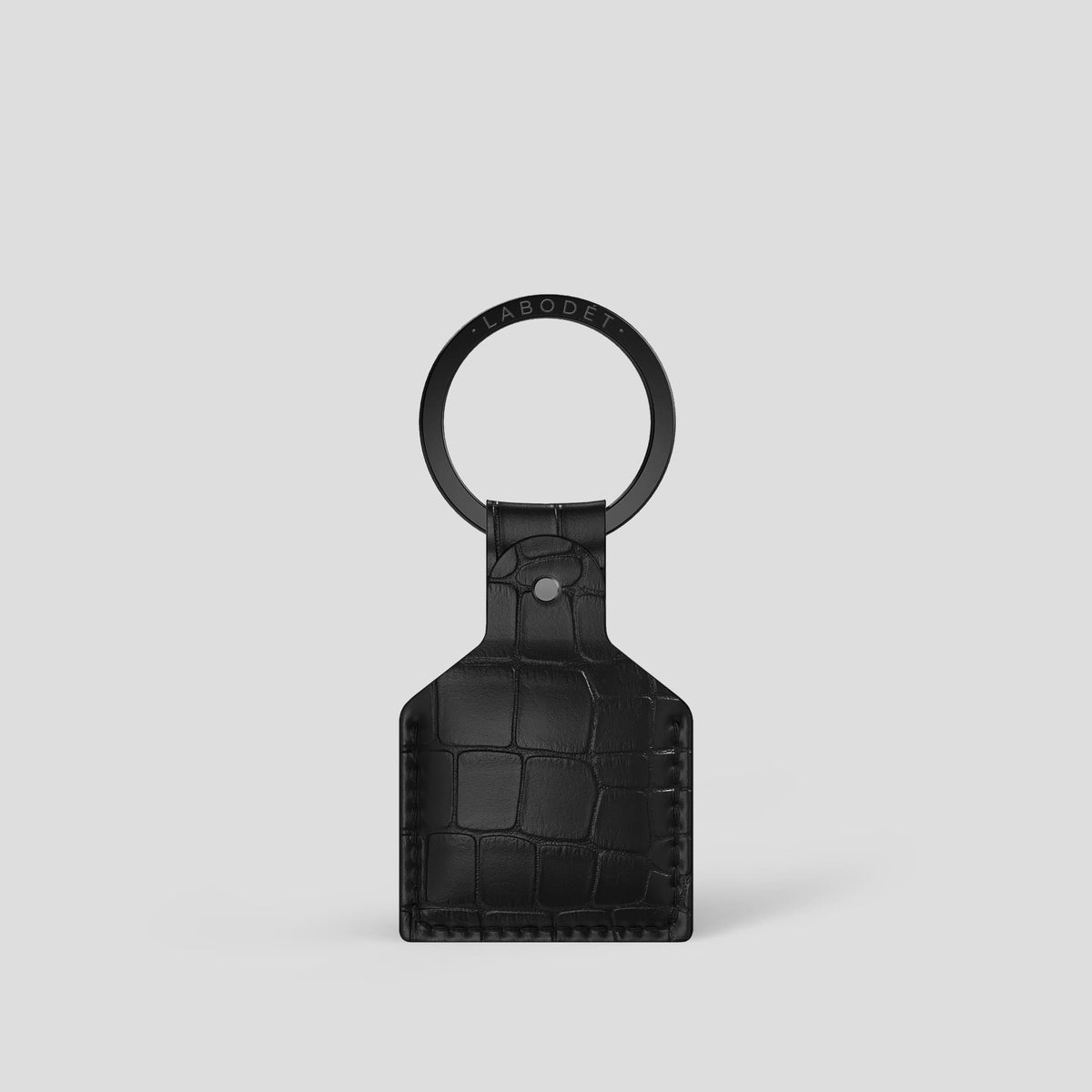 Black AirTag Alligator with Black Metal -1 | Black-Black