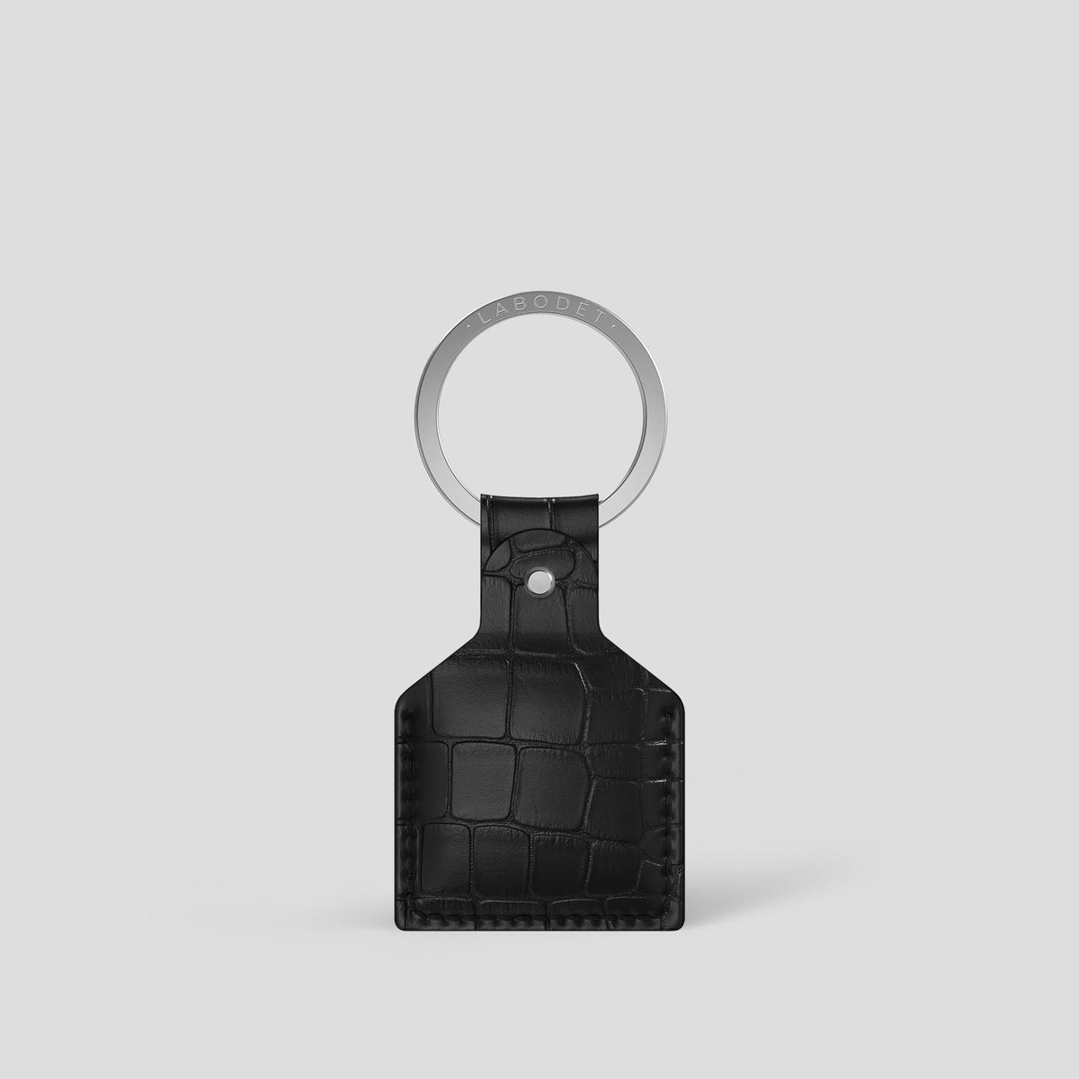 Black AirTag Alligator with Steel Metal -1 | Black-Steel