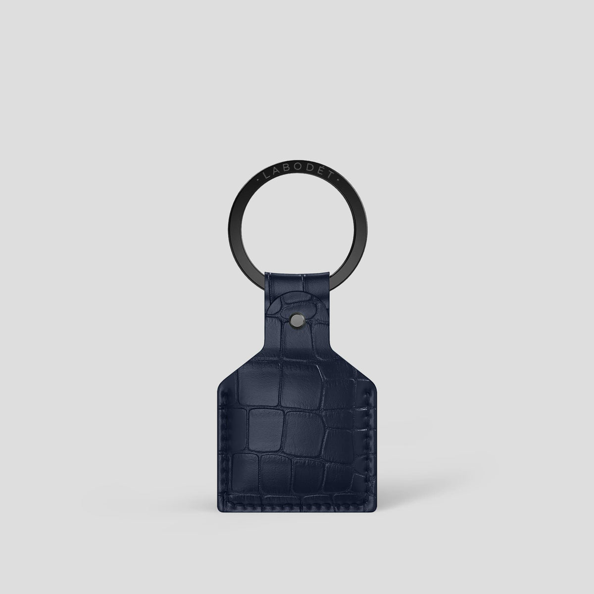Navy Blue AirTag Alligator with Black Metal -1 | Navy-Blue-Black
