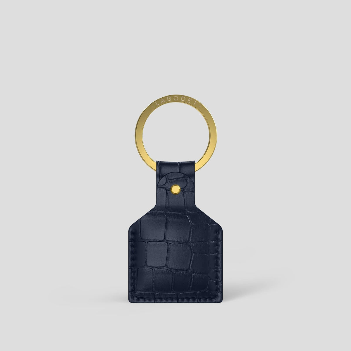Navy Blue AirTag Alligator with Gold Metal -1 | Navy-Blue-Gold