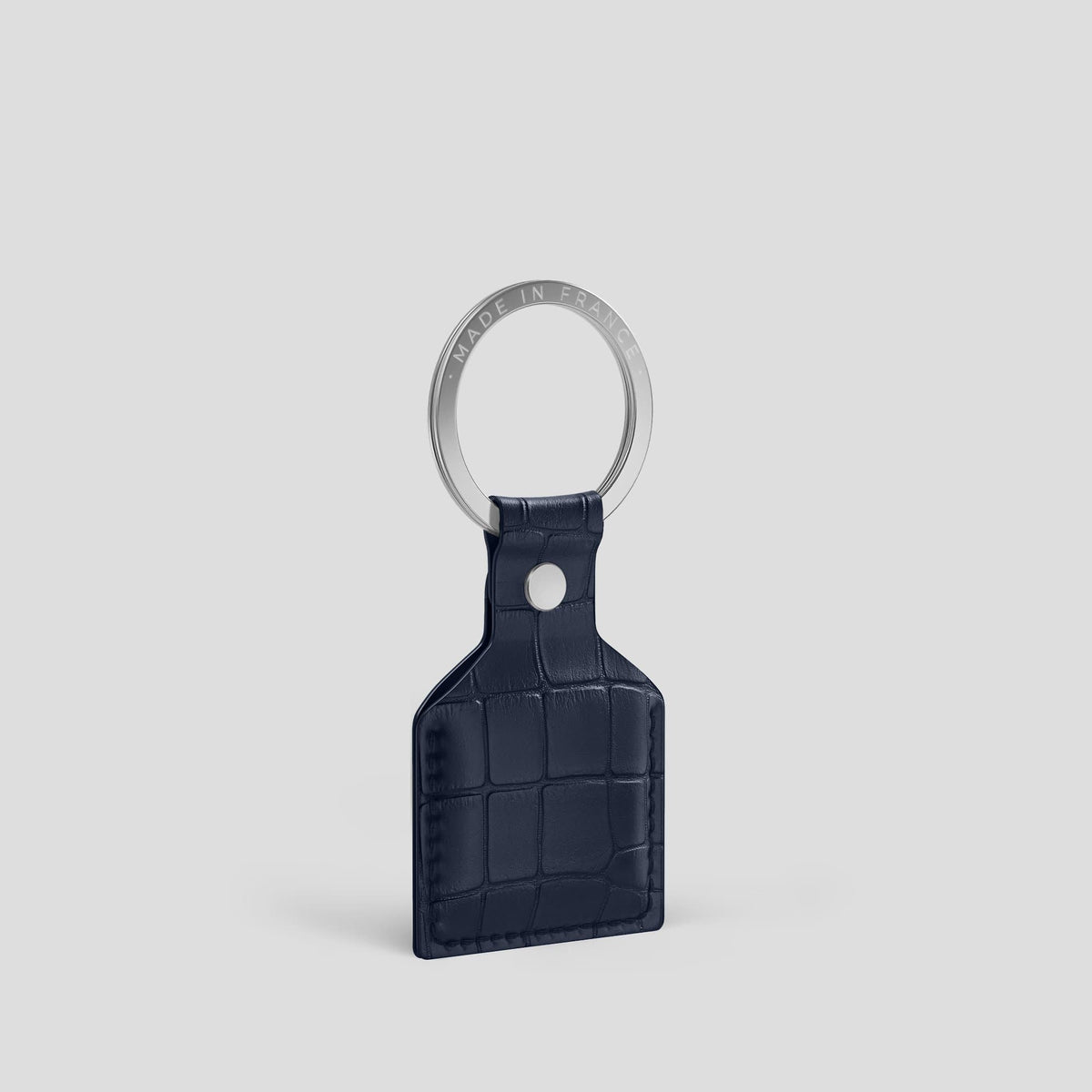 Navy Blue AirTag Alligator with Steel Metal -4 | Navy-Blue-Steel