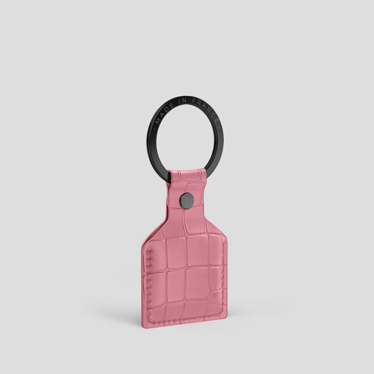Pink AirTag Alligator with Black Metal -4 | Pink-Black