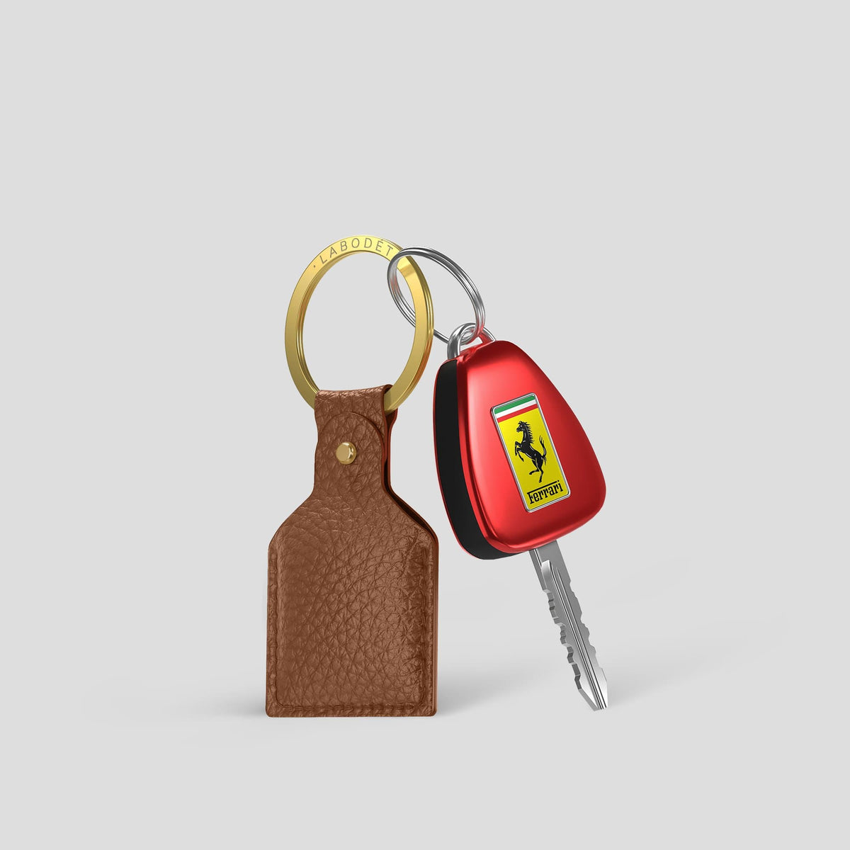 Caramel AirTag Calf with Gold Metal -3 | Caramel-Gold