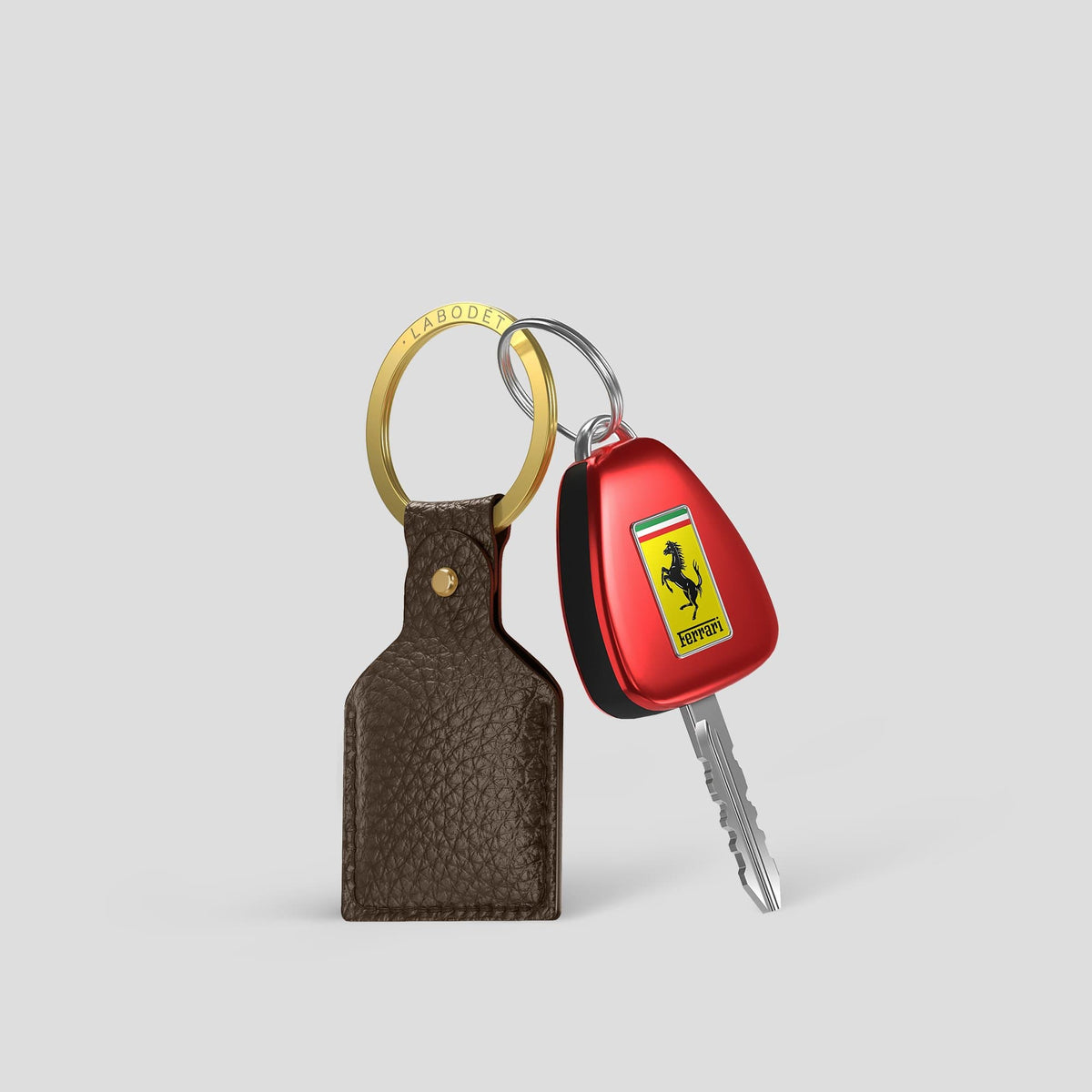 Dark Brown AirTag Calf with Gold Metal -3 | Dark-Brown-Gold