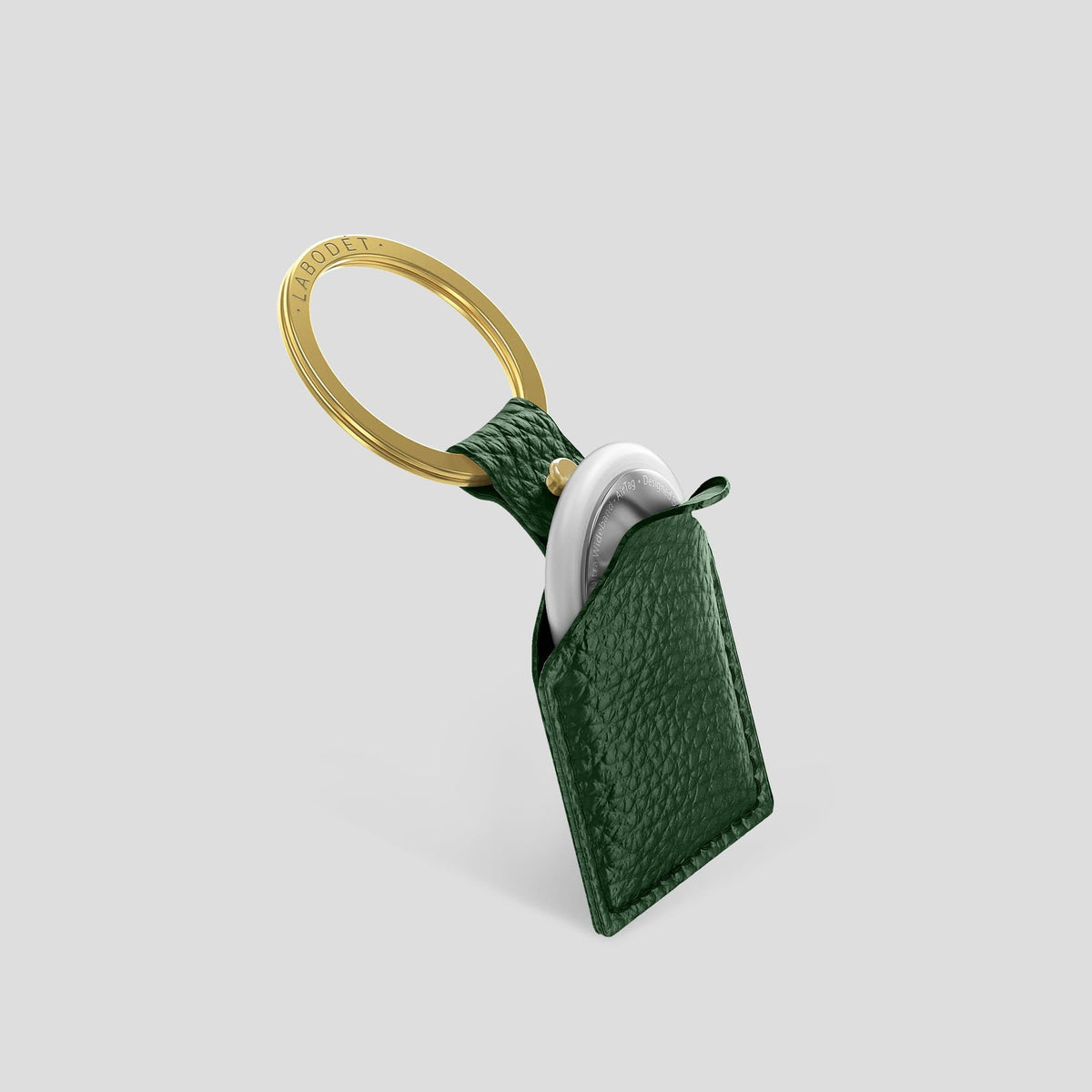Dark Green AirTag Calf with Gold Metal -2 | Dark-Green-Gold