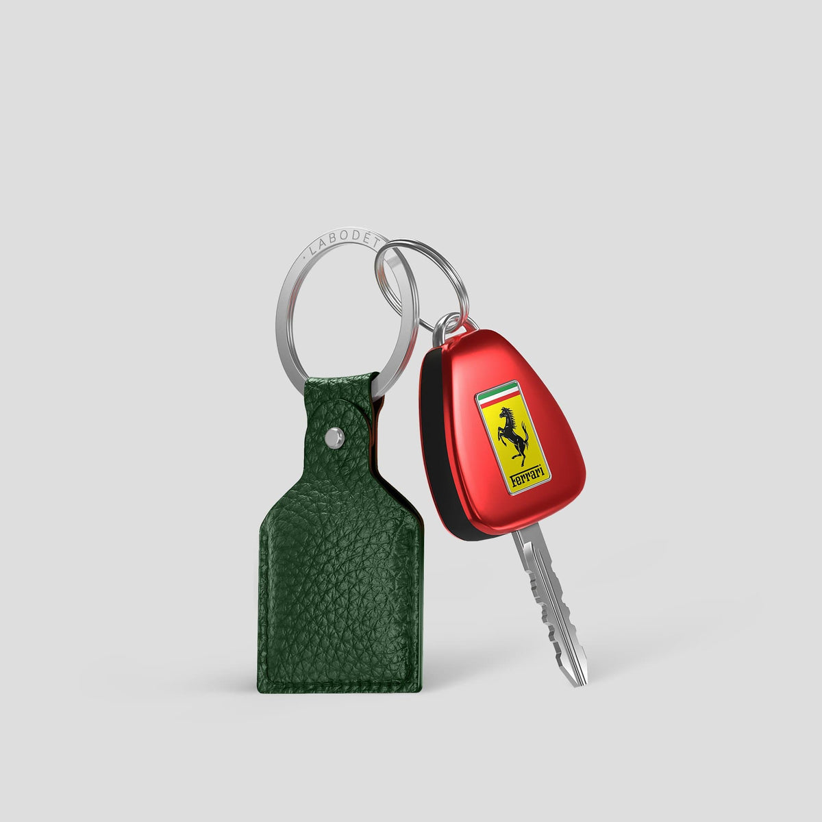 Dark Green AirTag Calf with Steel Metal -3 | Dark-Green-Steel