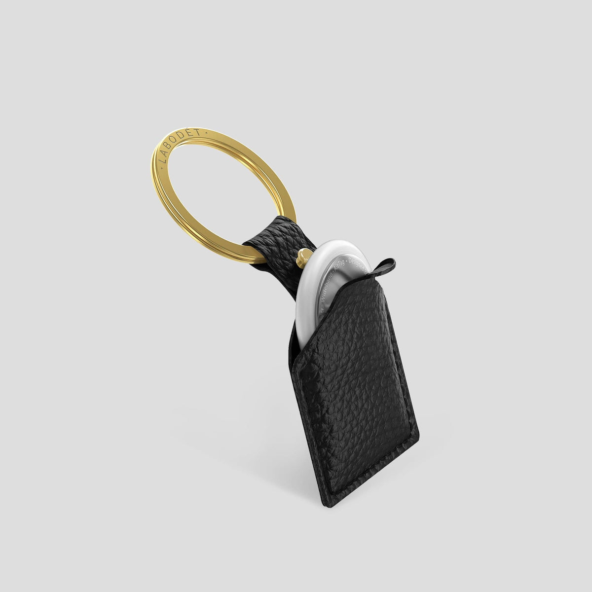 Black AirTag Calf with Gold Metal -2 | Black-Gold