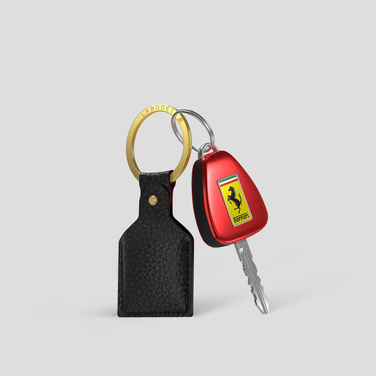 Black AirTag Calf with Gold Metal -3 | Black-Gold