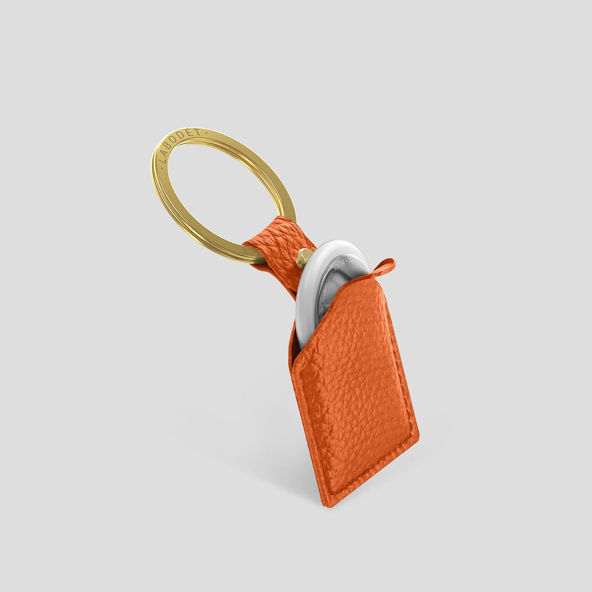 Orange AirTag Calf with Gold Metal -2 | Orange-Gold