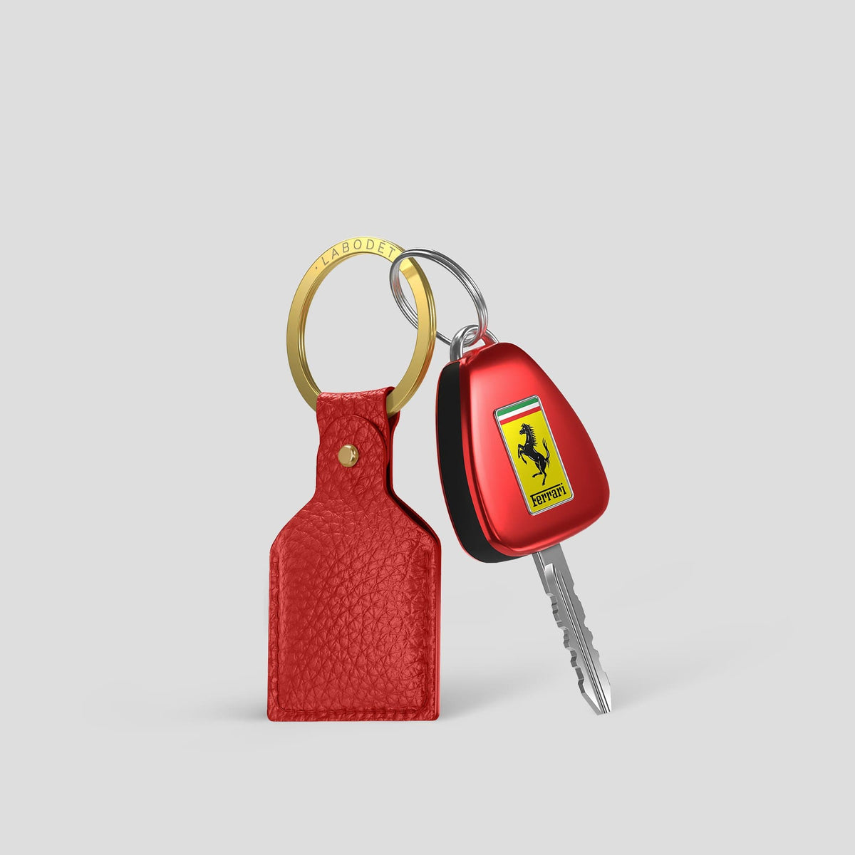 Red AirTag Calf with Gold Metal -3 | Red-Gold
