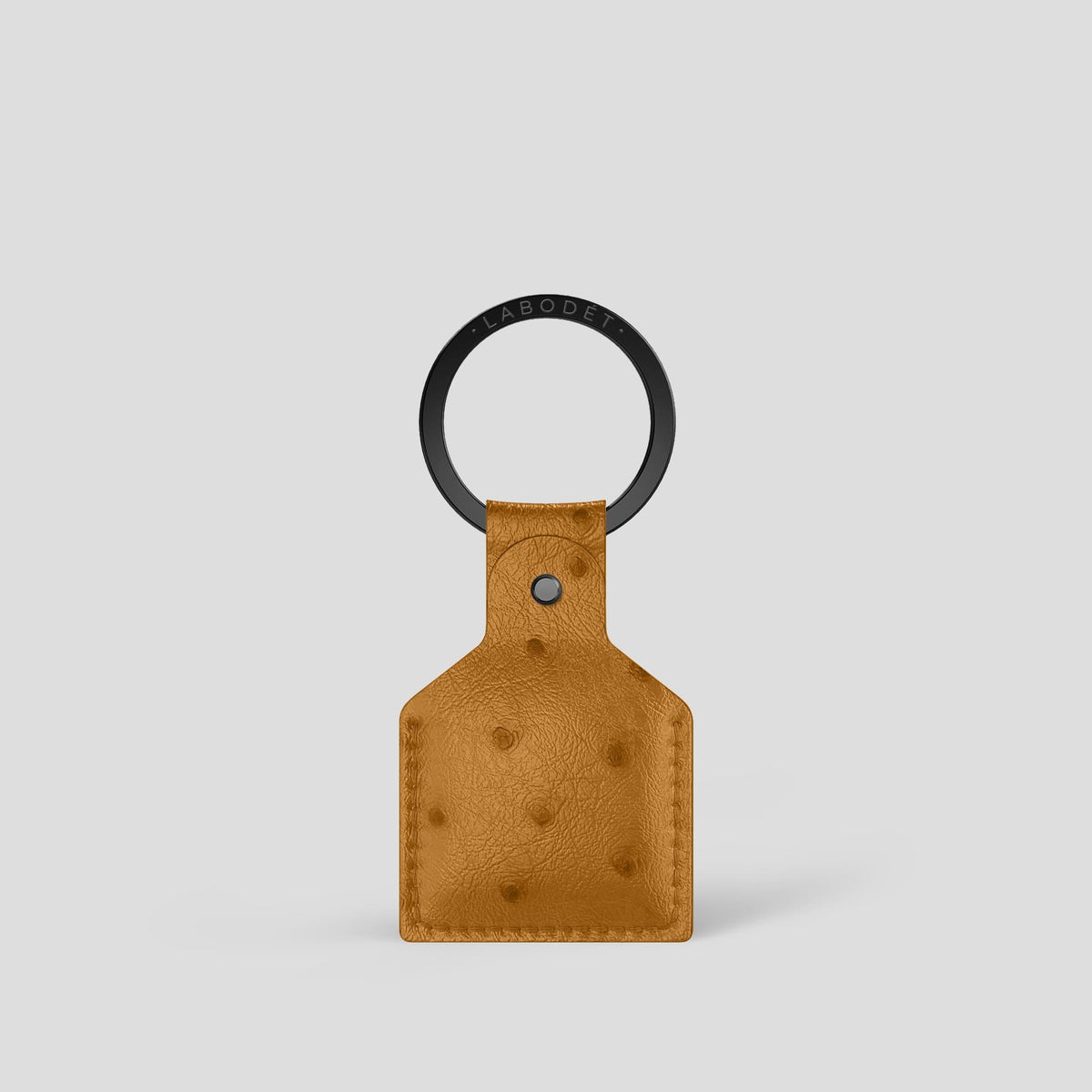 Chestnut AirTag Ostrich with Black Metal -1 | Chestnut-Black